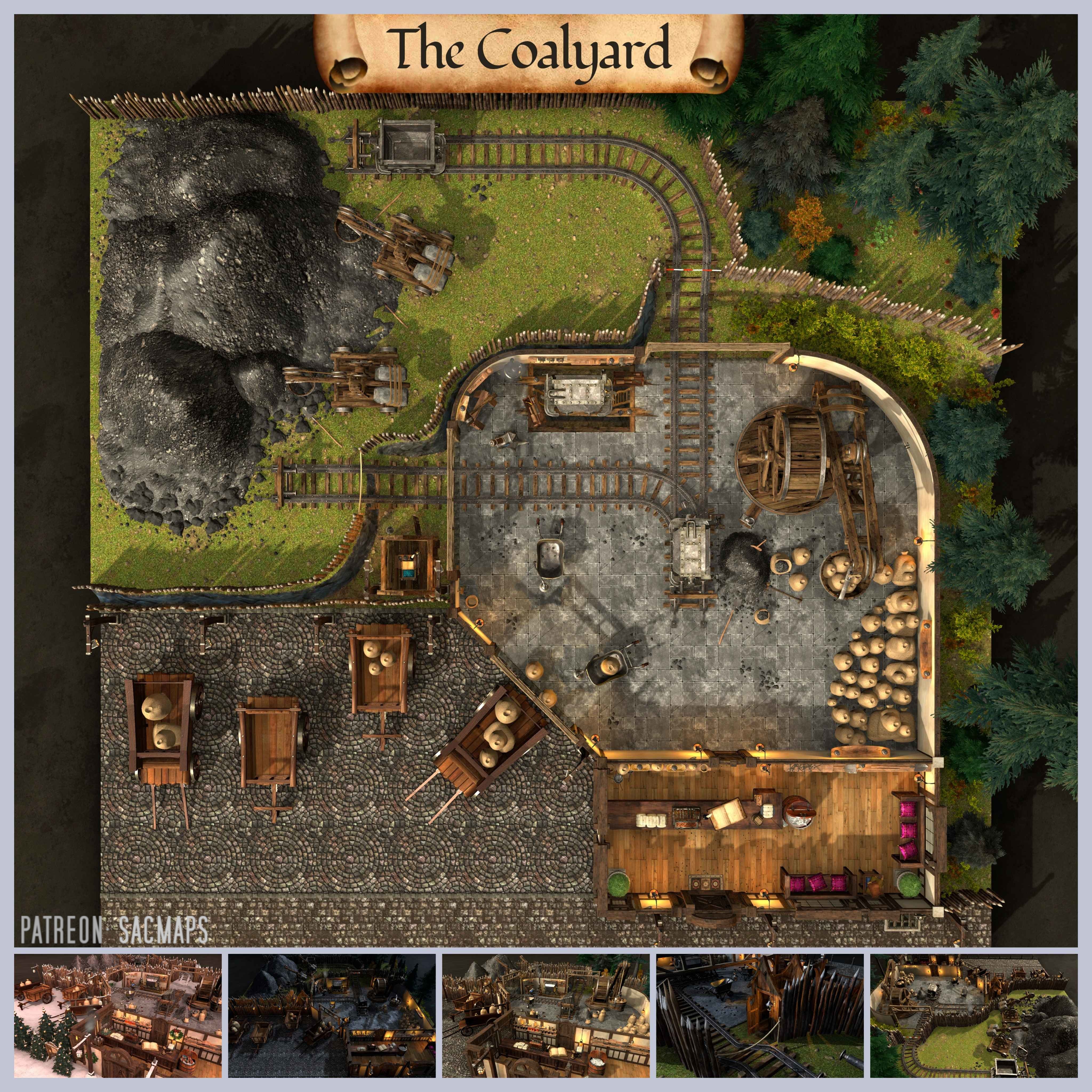 Discover the Coalyard: your go-to source for free DnD and TTRPG maps!