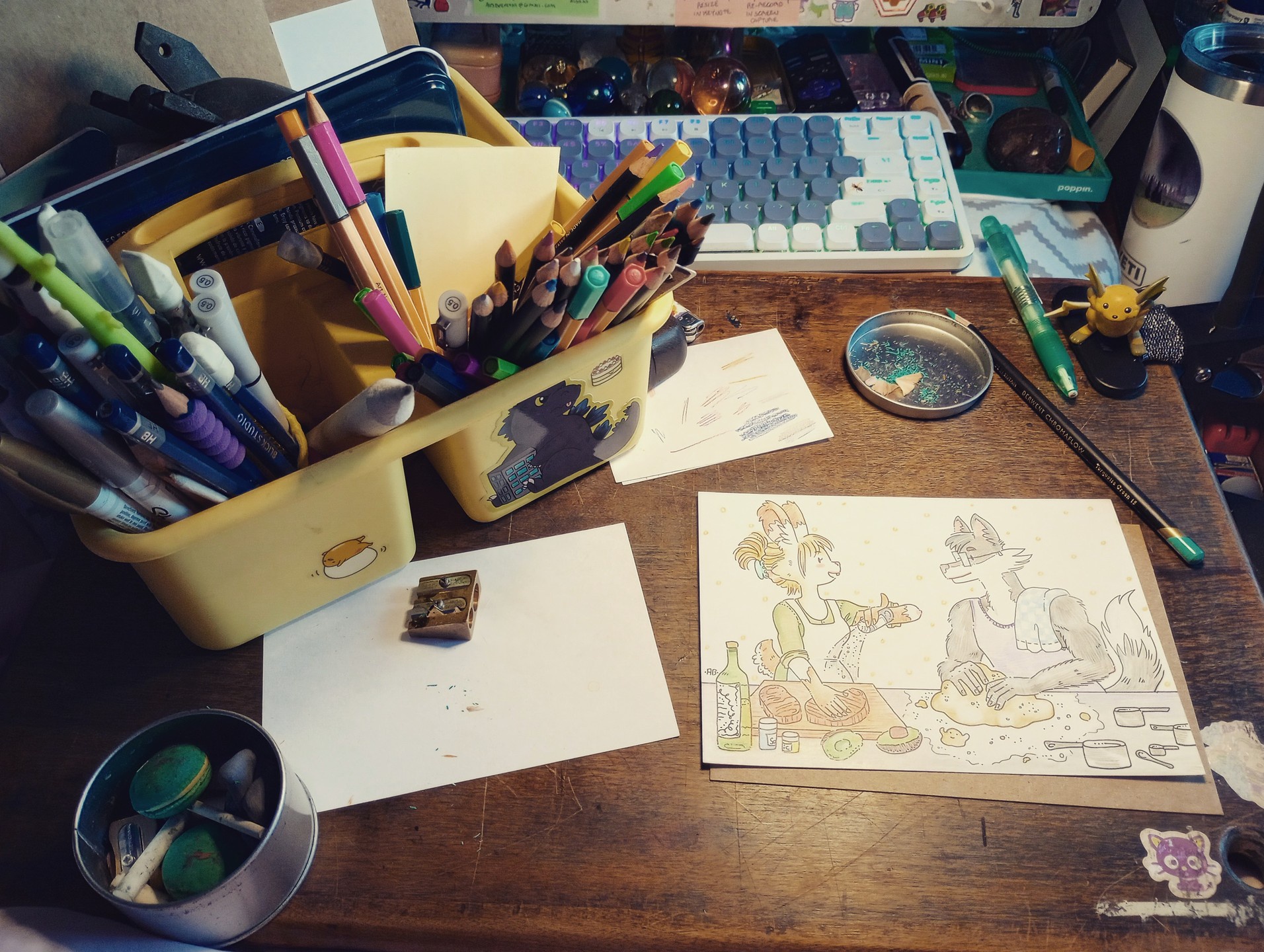 Check out my tiny art setup and some of my favorite drawings!