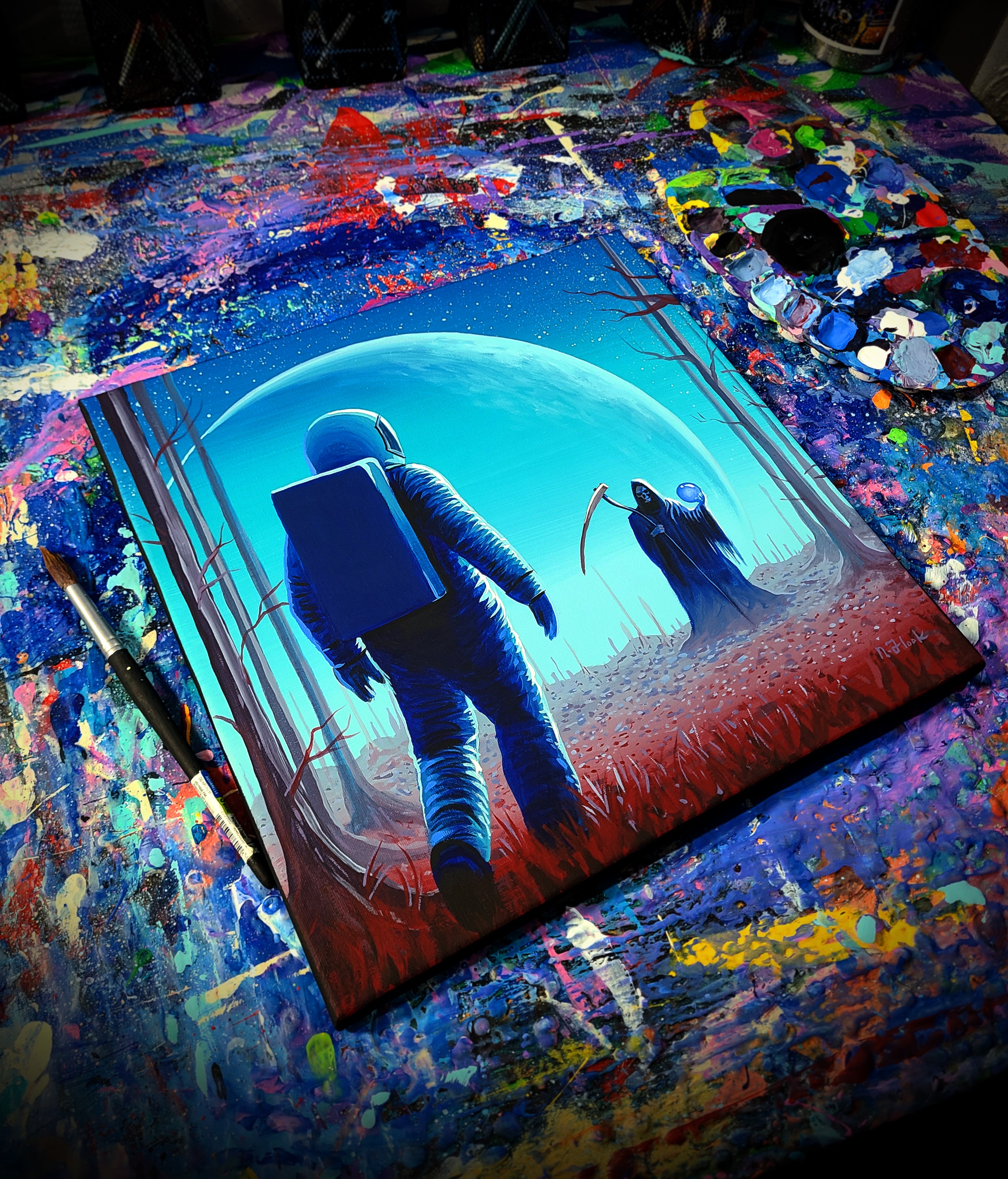 Introducing 'The Great Exchange': My Latest Acrylic Masterpiece