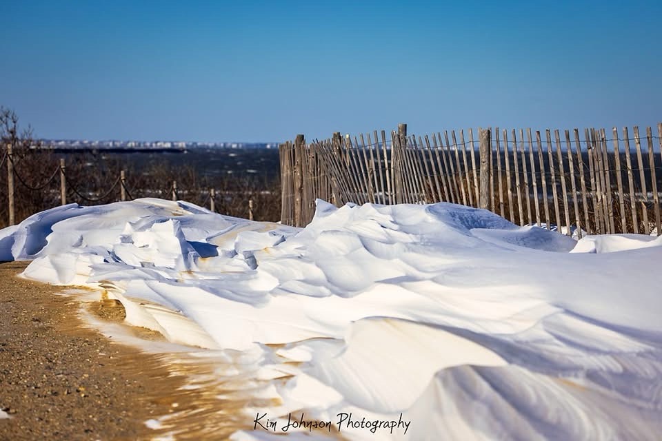 A Magical Scene: Snowfall on the Beach