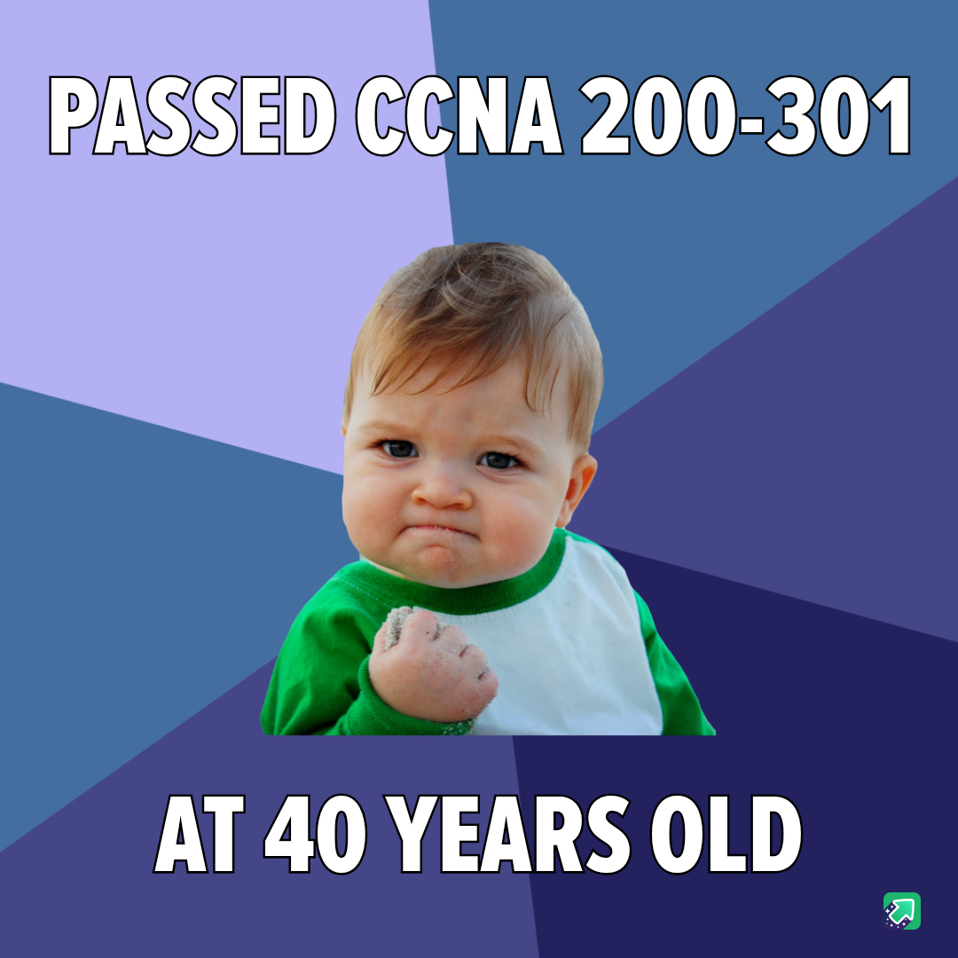 Felt like my career was stuck in neutral, but I passed my CCNA! Next up, aiming for that security certification next year!