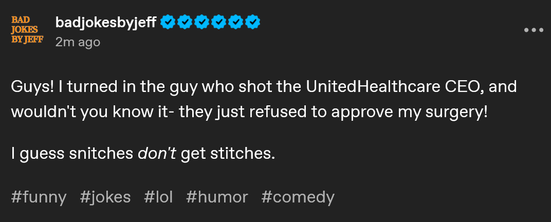 Another Hilarious UnitedHealthcare Quip