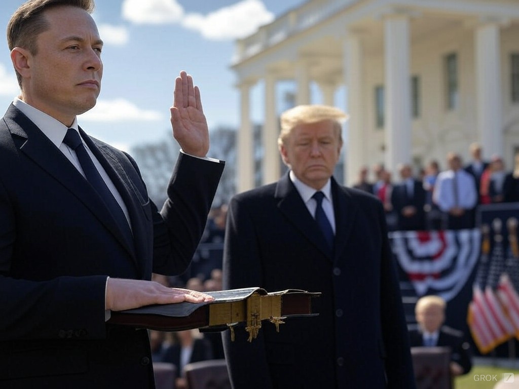 Elon Musk takes the oath as the 47th President of the United States