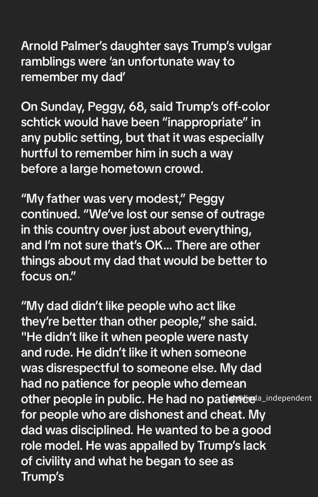 Peg Palmer Wears Has Something Important to Share...