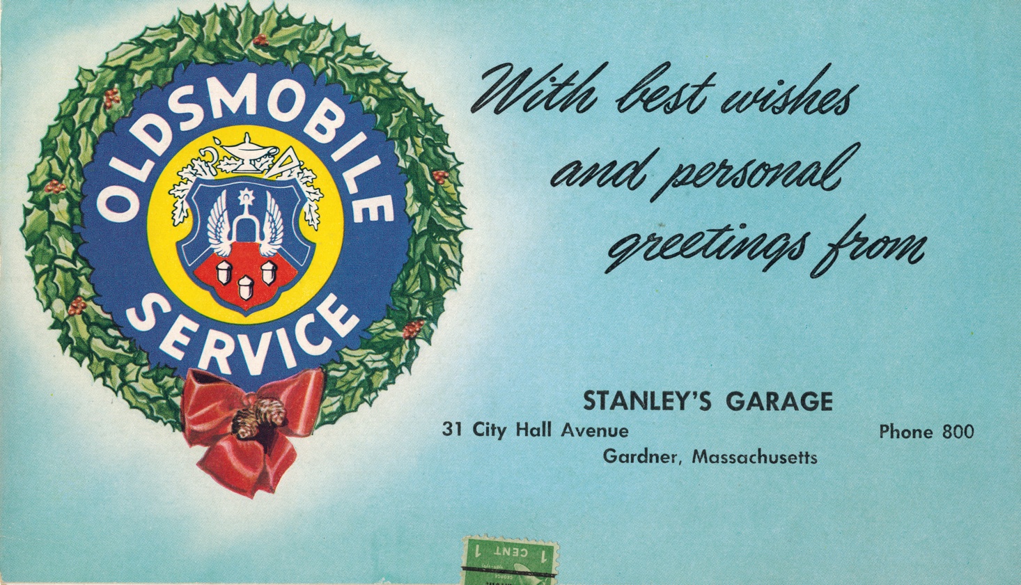 A Nostalgic Christmas Card from Vintage Oldsmobile Service