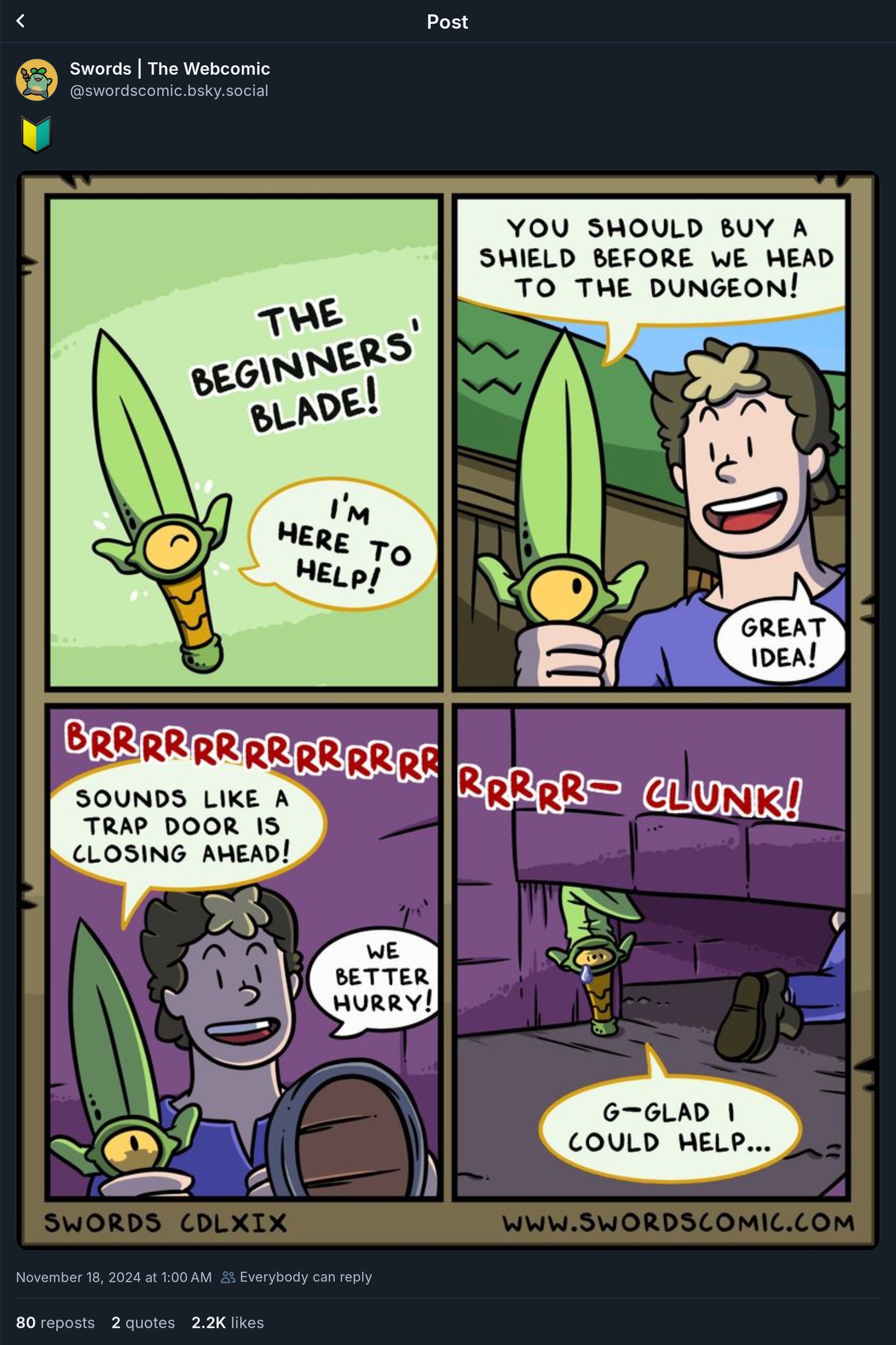 Exciting news: Swords Comics has landed on BlueSky!