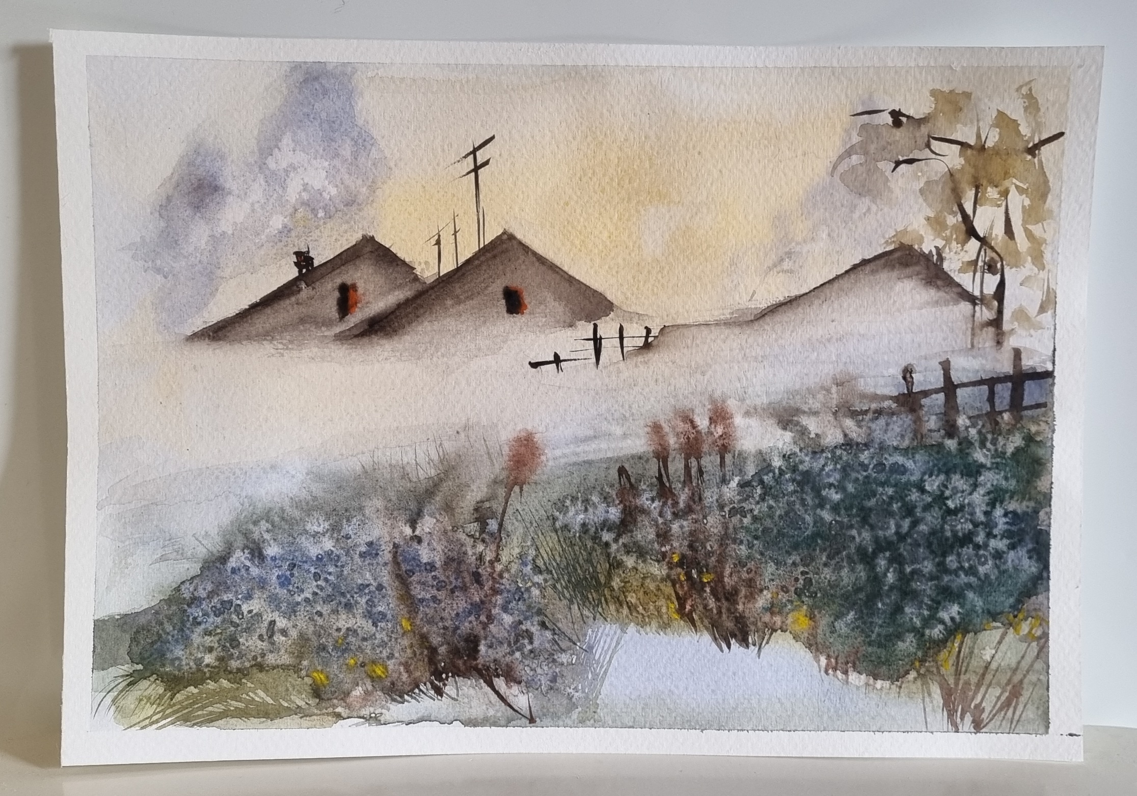 Captivating Autumn Frost in Watercolor