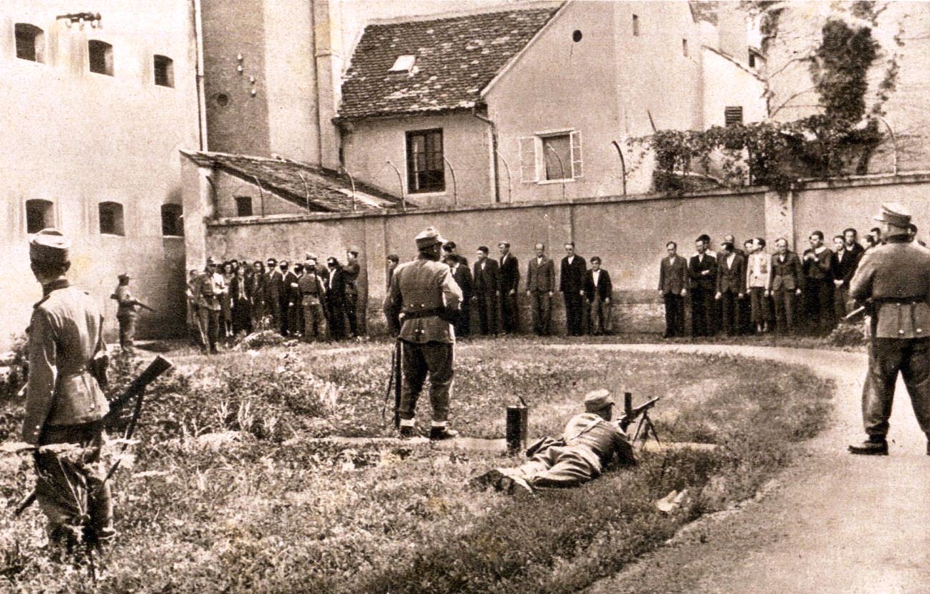 German Soldiers Preparing to Face Civilian Hostages