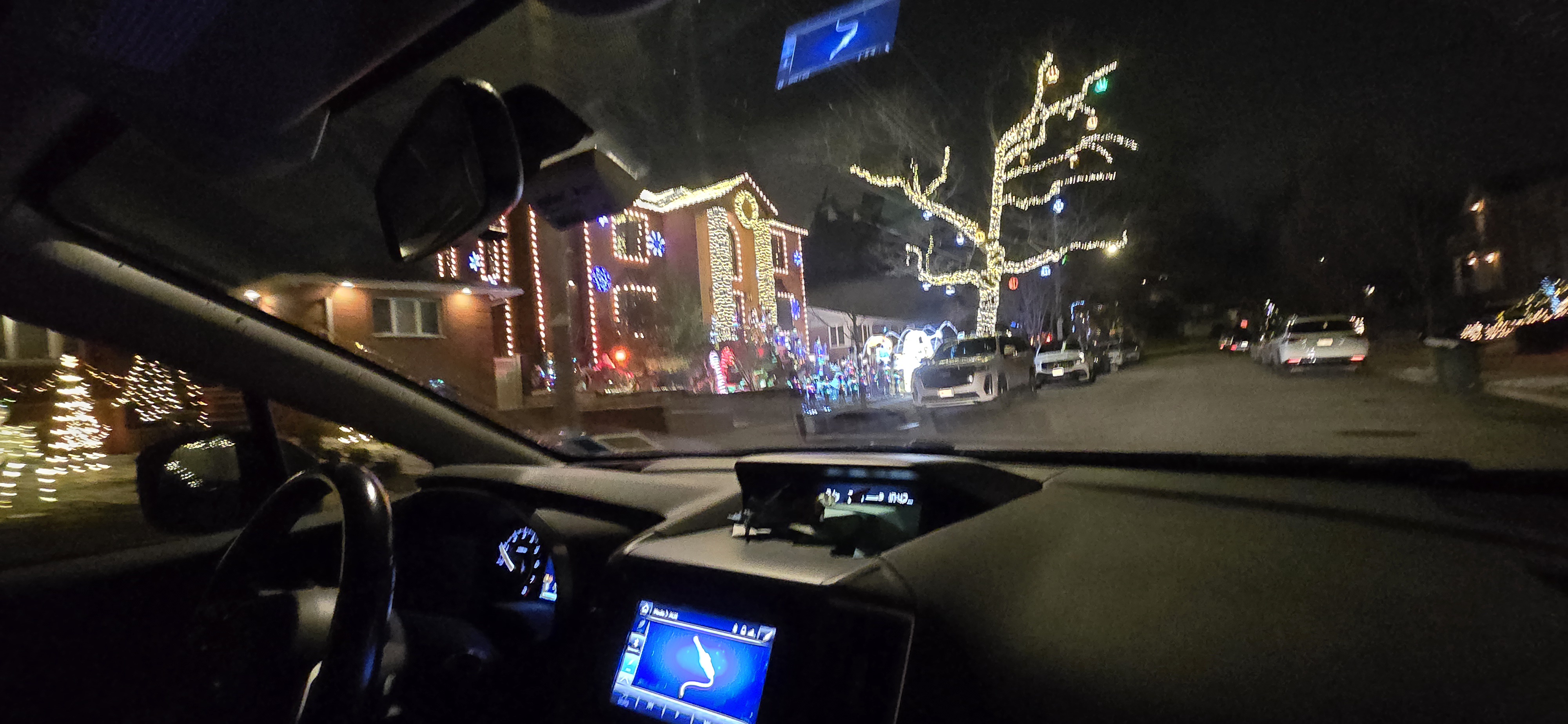 Christmas homes captured from my mom's car