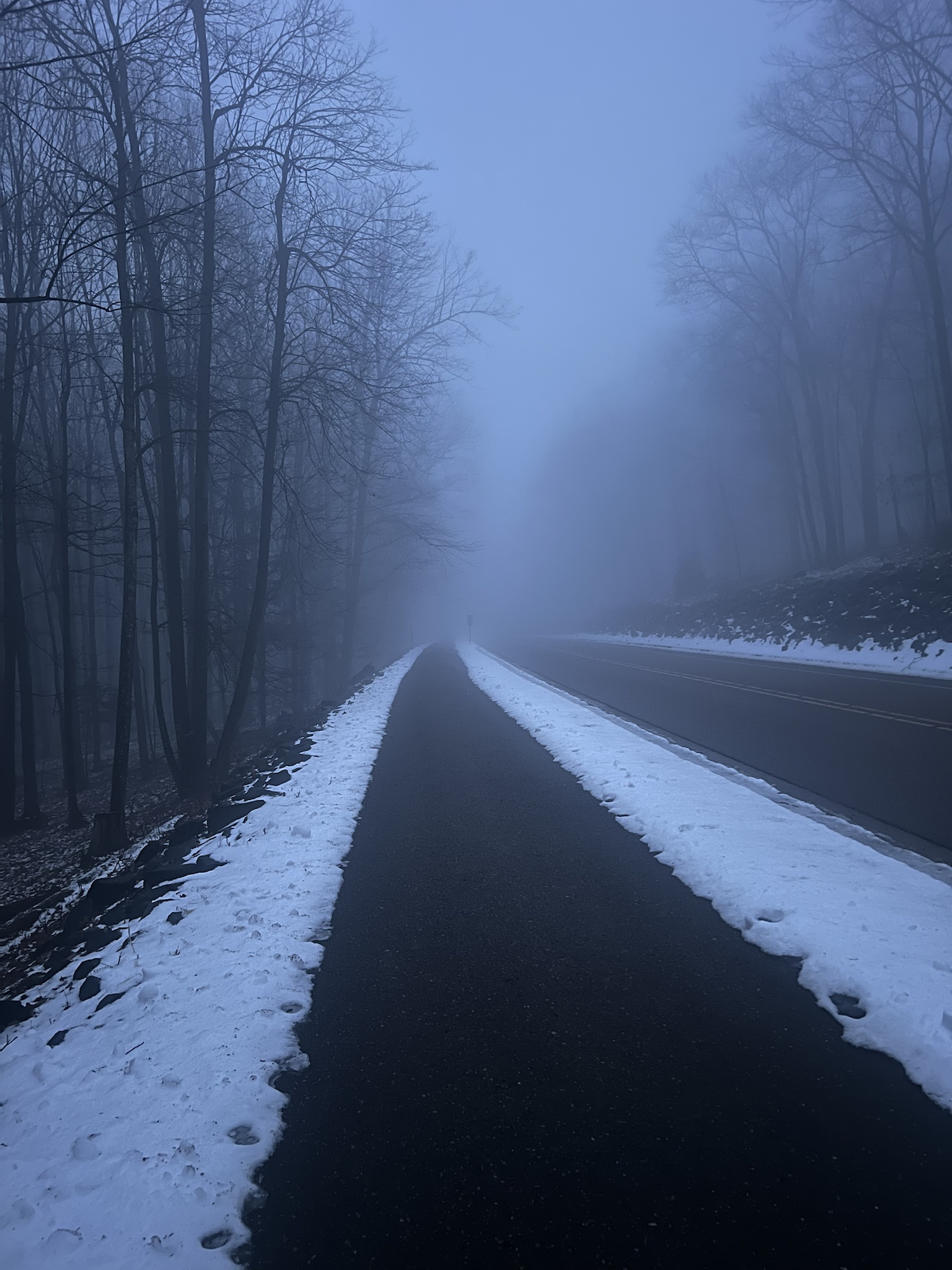 Today’s Mountain Hike: Eerie Vibes and a Creepy Snow Creation!