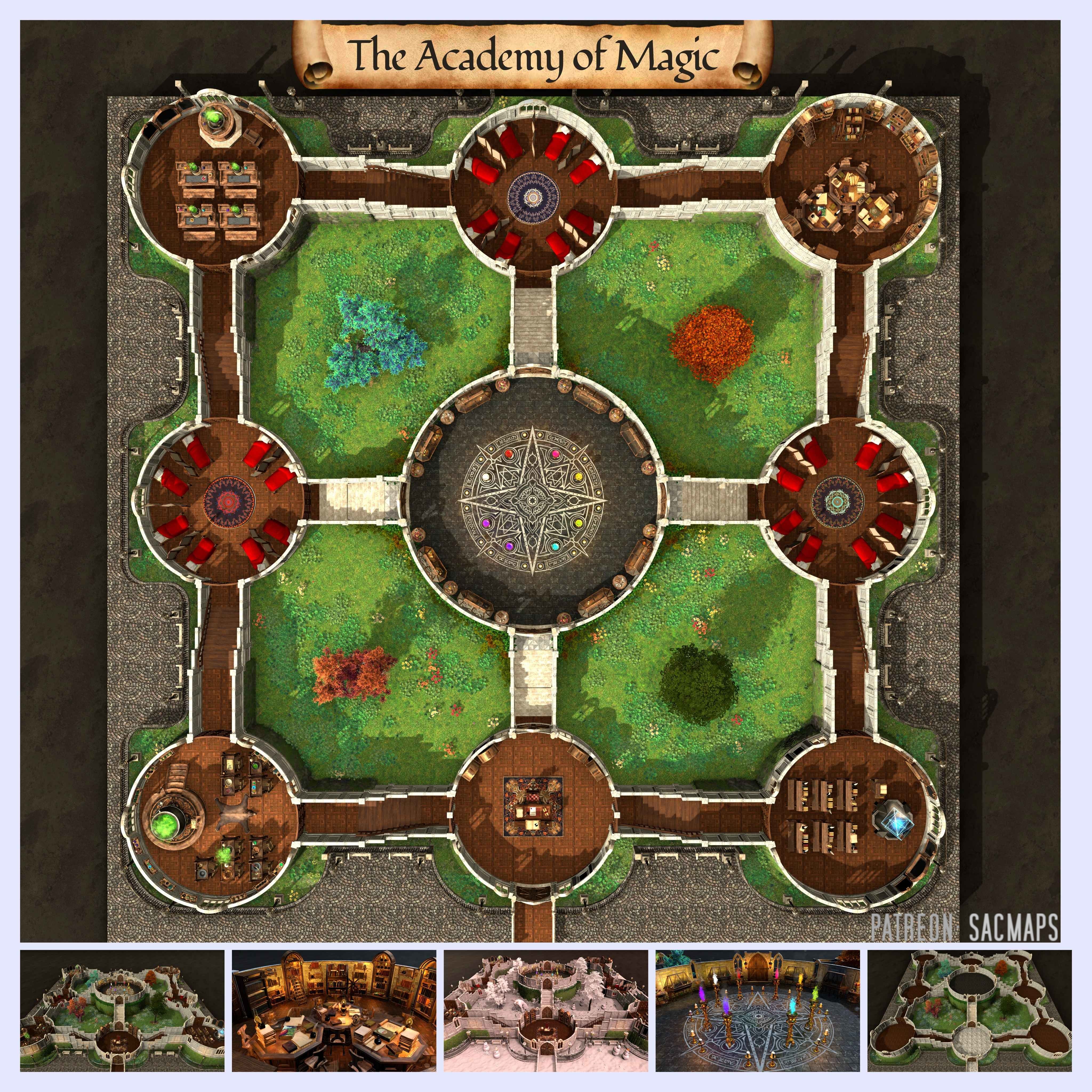 Discover the Academy of Magic: your source for free DnD and TTRPG maps!