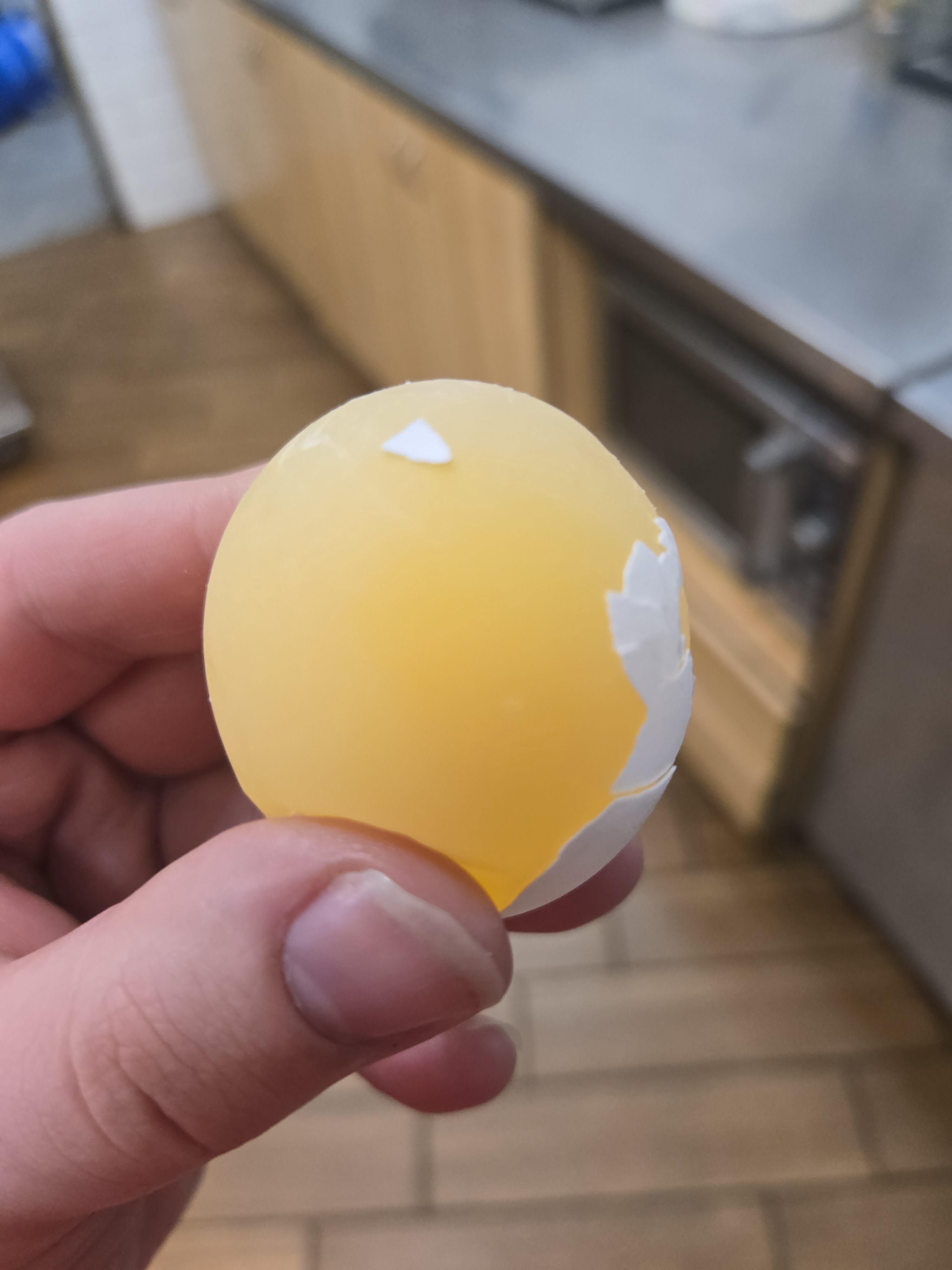 This Egg Cracked but Stubbornly Held On