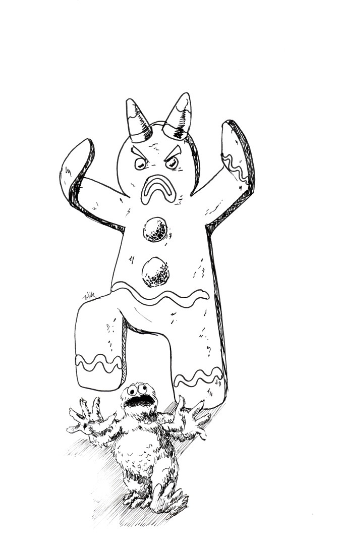 Daily Sketch: Whimsical Gingerbread Art
