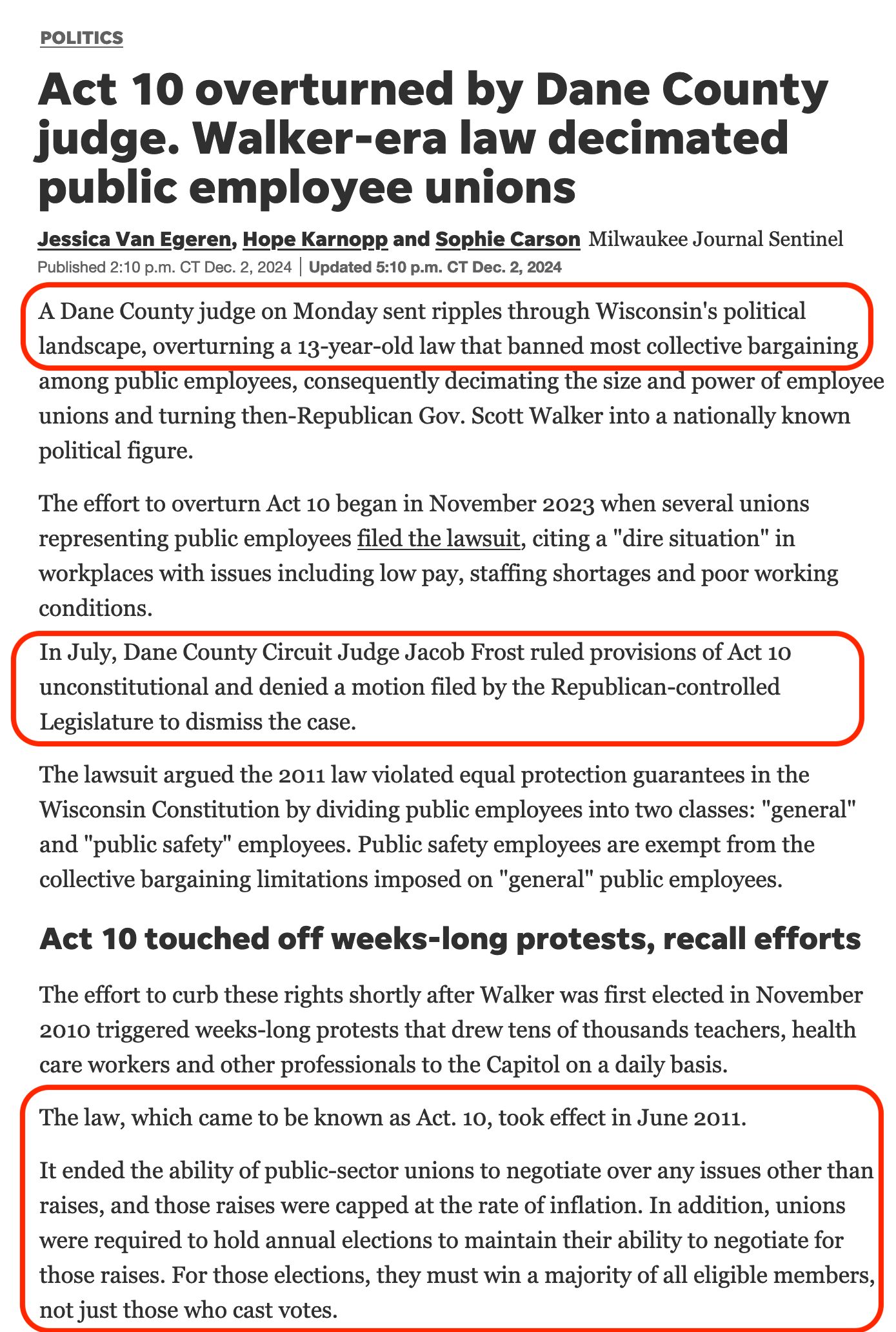 Wisconsin Takes a Stand: Overturning the Unfair Labor Act