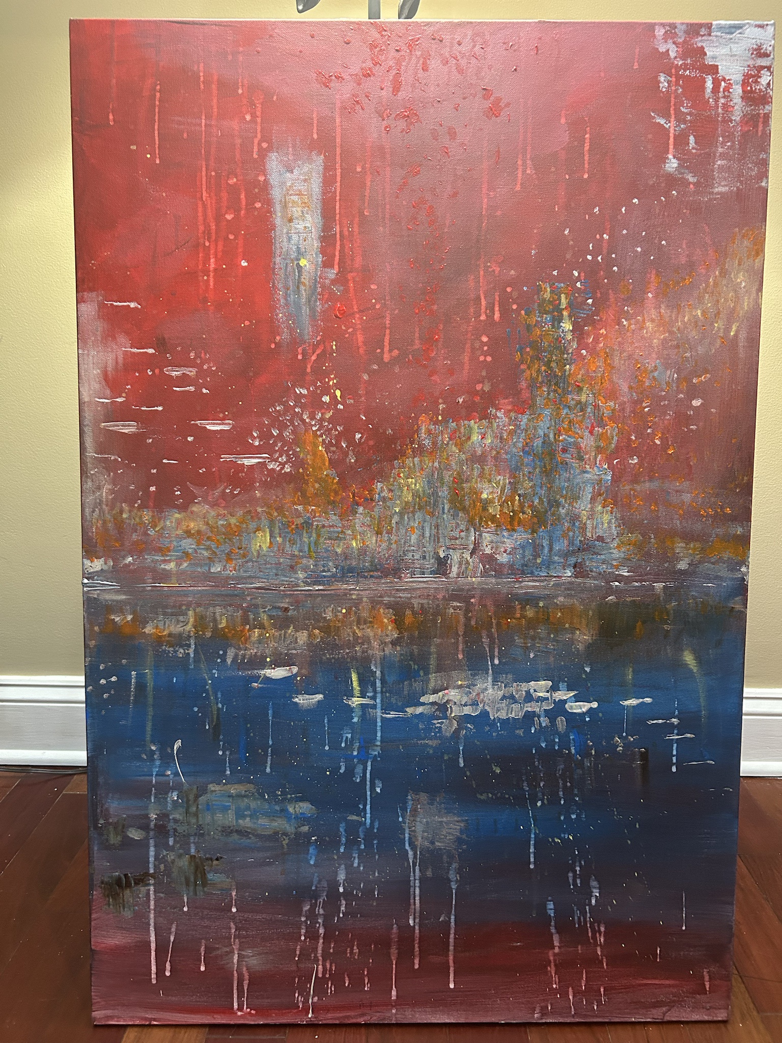 Abstract Art: 'City on Fire' - A Fiery Interpretation