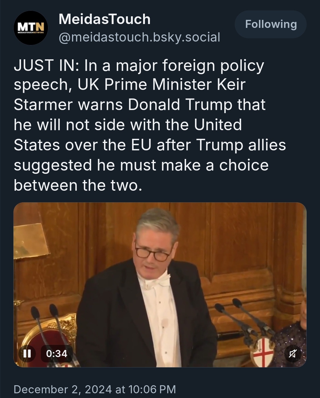 You Know You're in Trouble When Even the UK Won't Back You Up