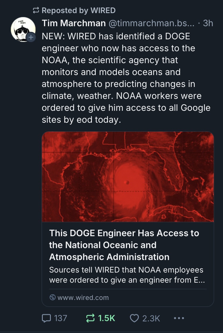 Doge has officially taken over NOAA!