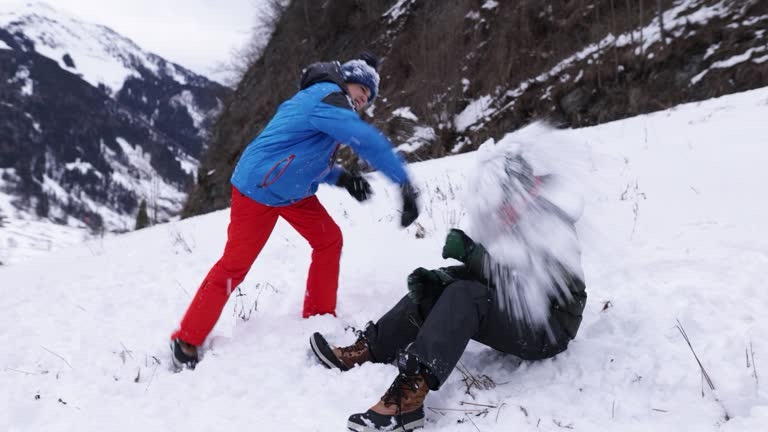 The Untold Tales of Winter Snowball Wars: A Stock Photo Saga