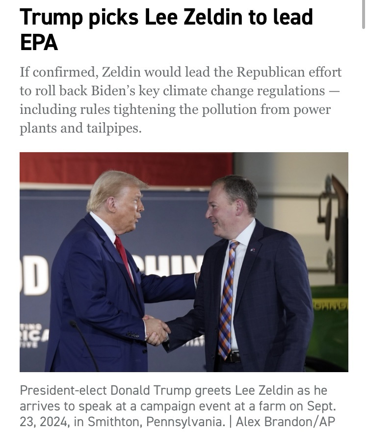 Trump's Latest Pick: A Loyalist Set to Deregulate the EPA While Promising Clean Air and Water