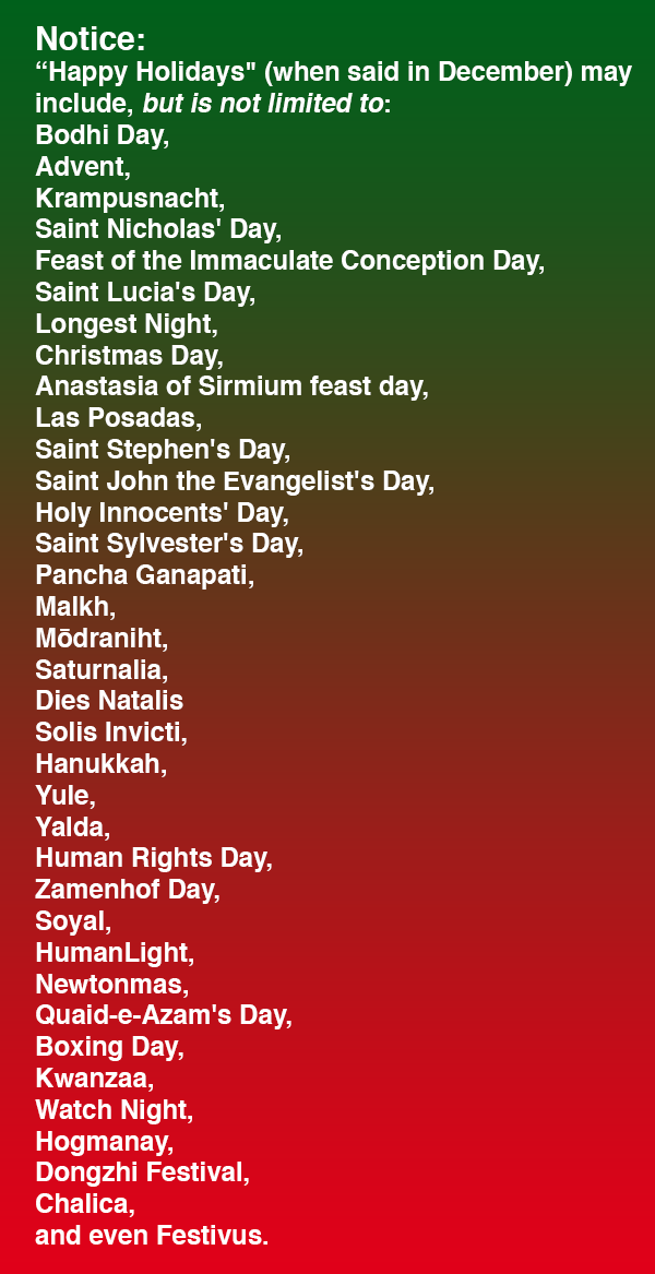 End the War on Festivus Now!