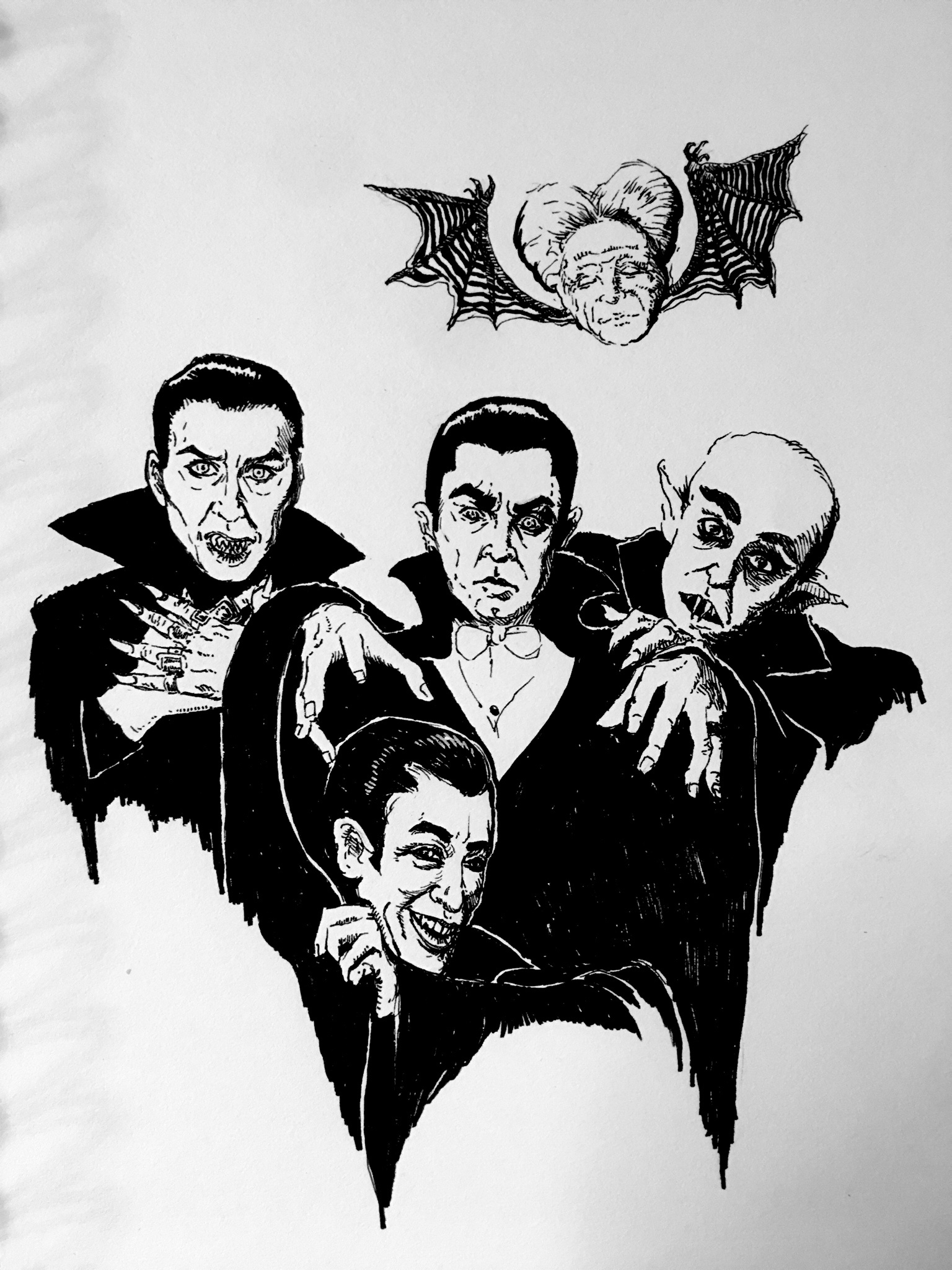 Couldn’t pick just one Dracula to draw for Halloween, so here’s a whole bunch! Happy Halloween!