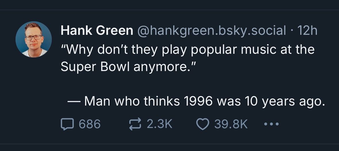 Halftime Nostalgia: Wasn't That a Decade Ago?