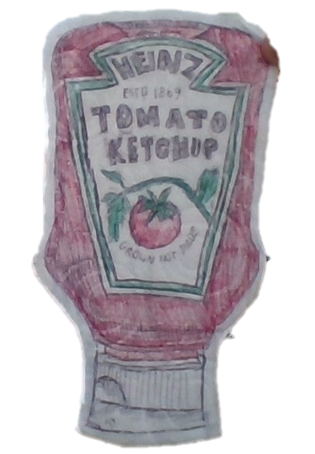 Creative Tomato Ketchup Art on a Tissue