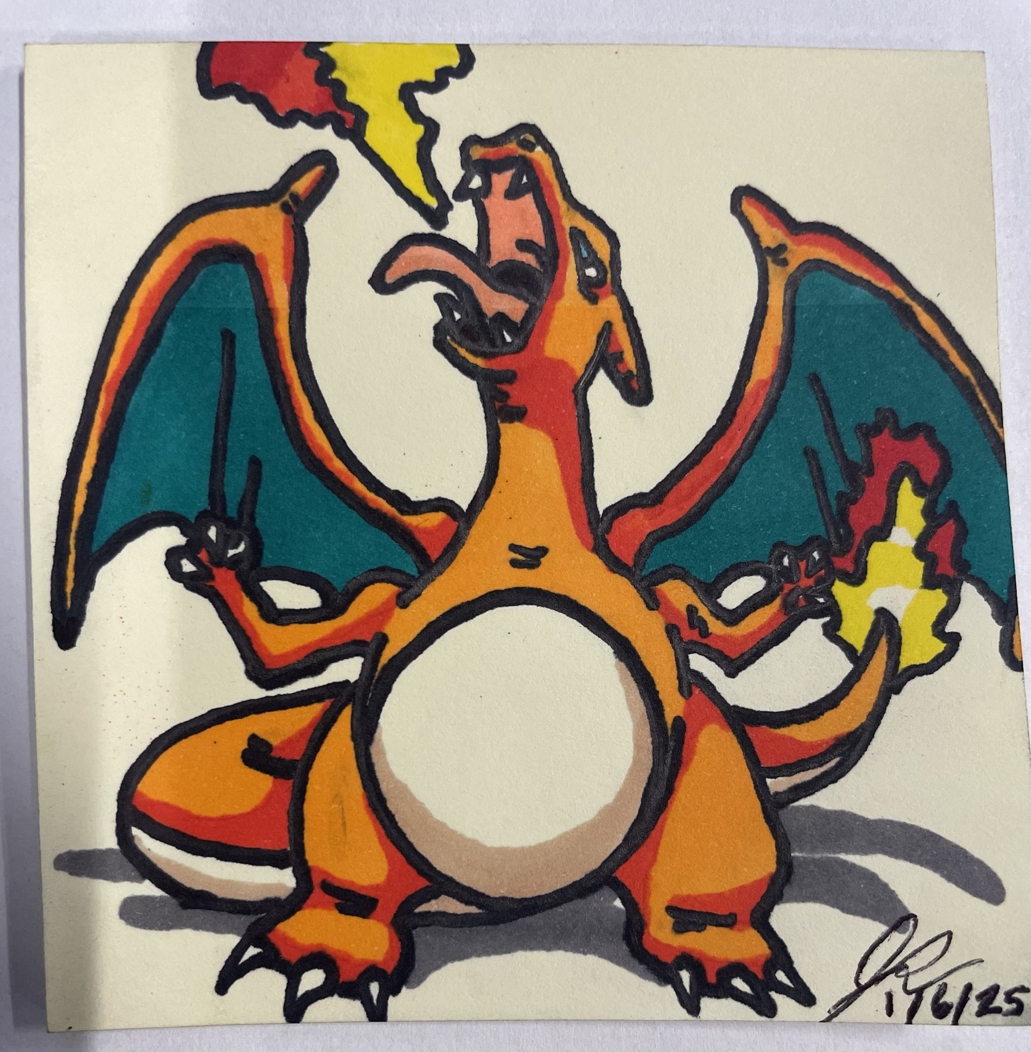 A Sticky Note Tribute to Charizard