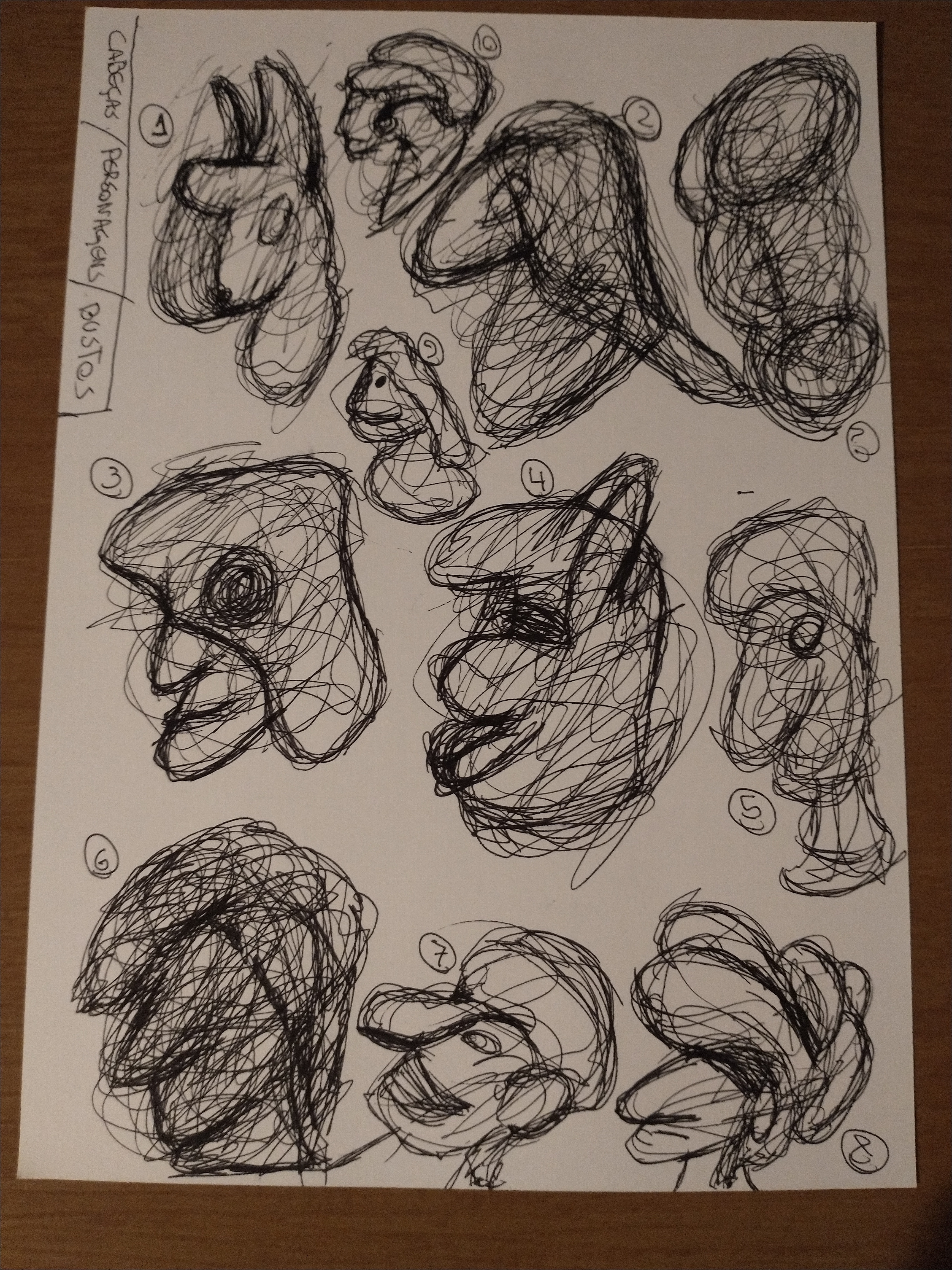 Day 5 of the Scribbling Challenge: More Heads to Draw