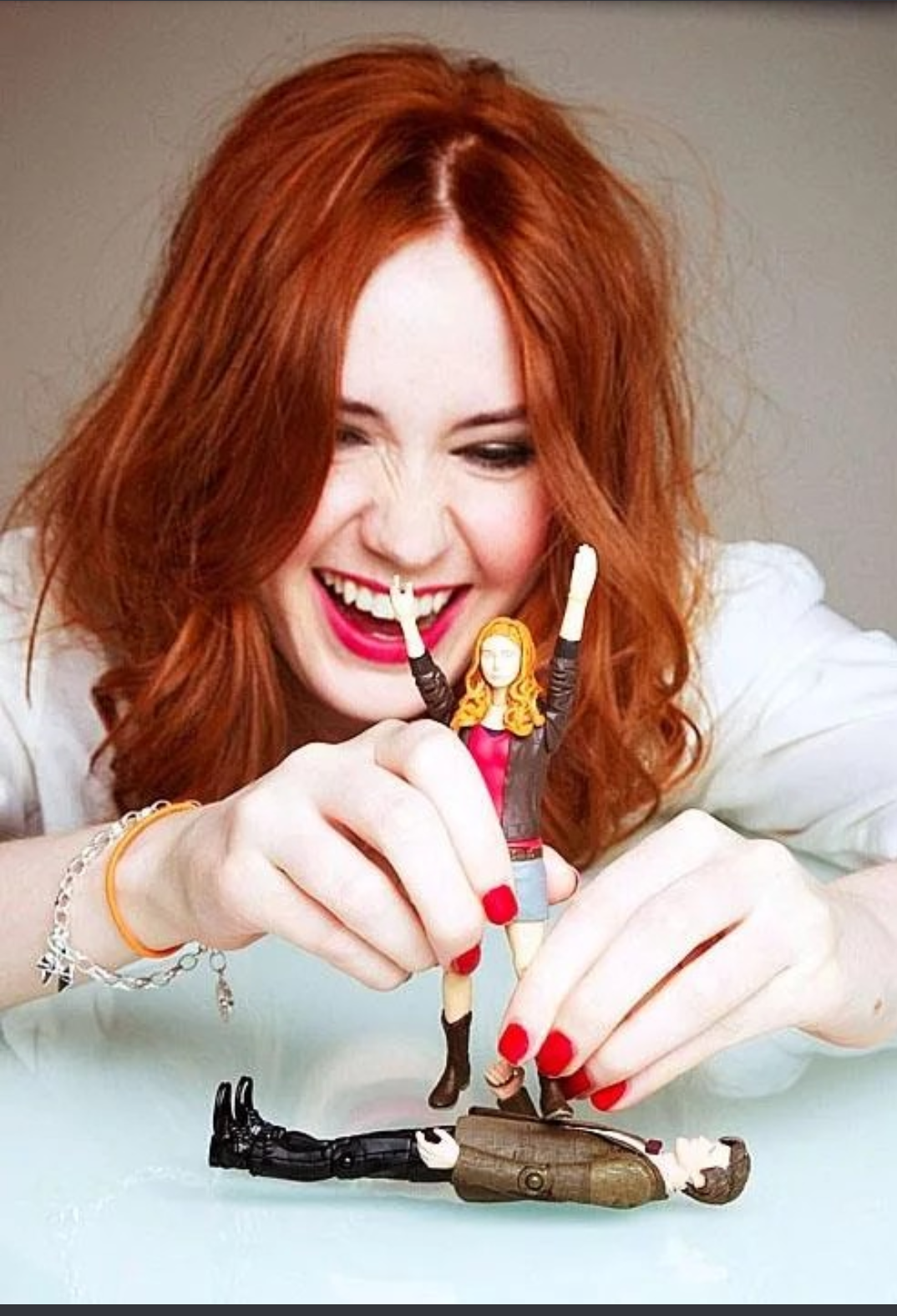 My 16th Celebration: Karen Gillan in a Playful Moment