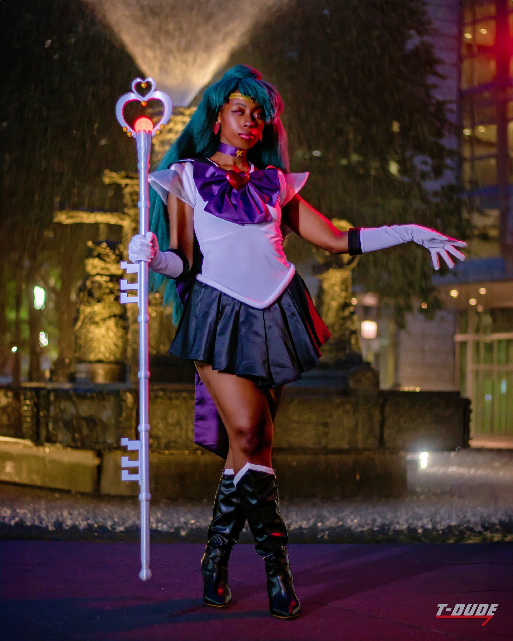 Sailor Pluto Crystal: Nighttime Cosplay Adventure!