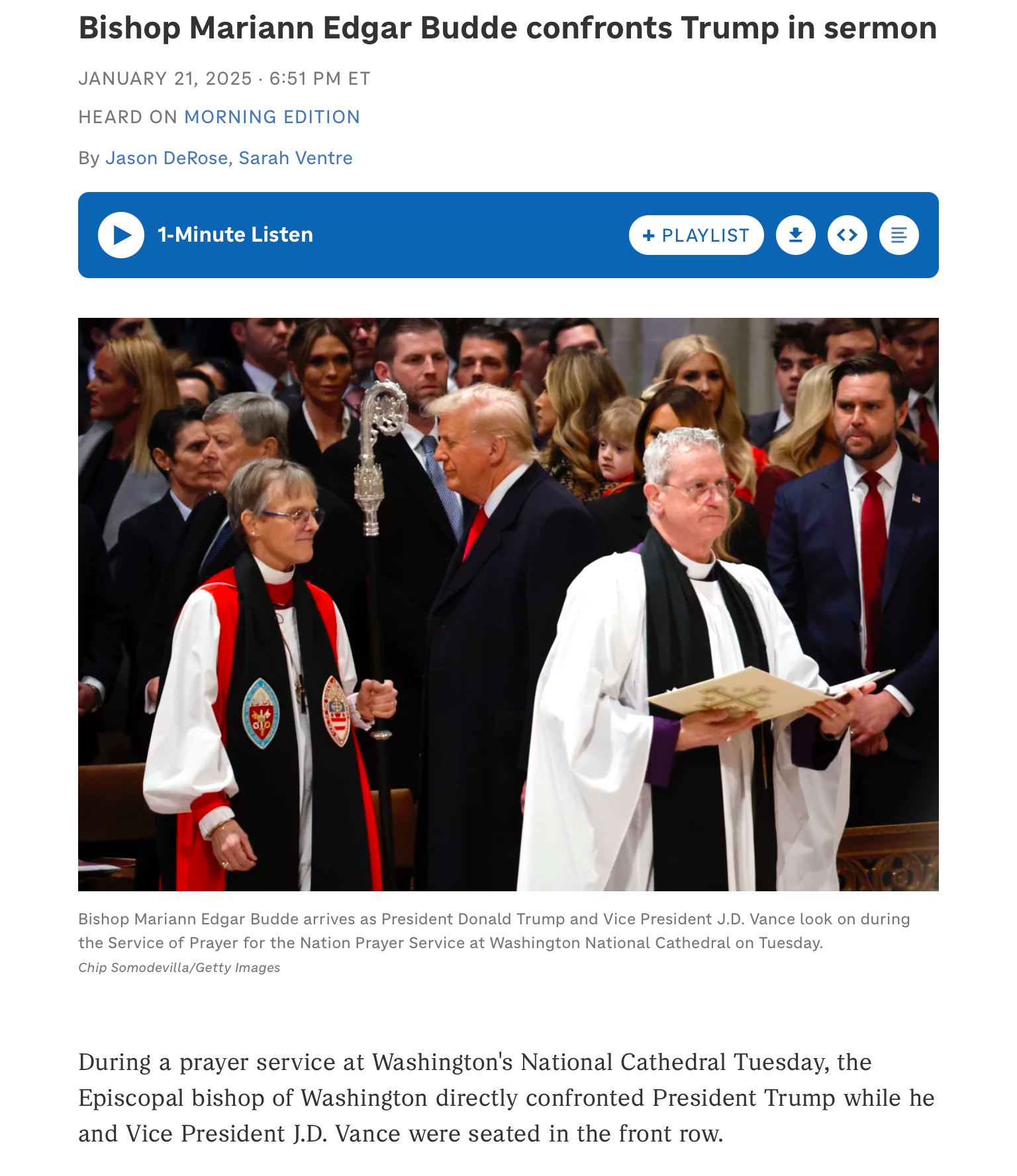 Bishop Mariann Edgar Budde boldly preached compassion right in front of Trump in the front row! What a radical and courageous act! Seriously, check out the article!