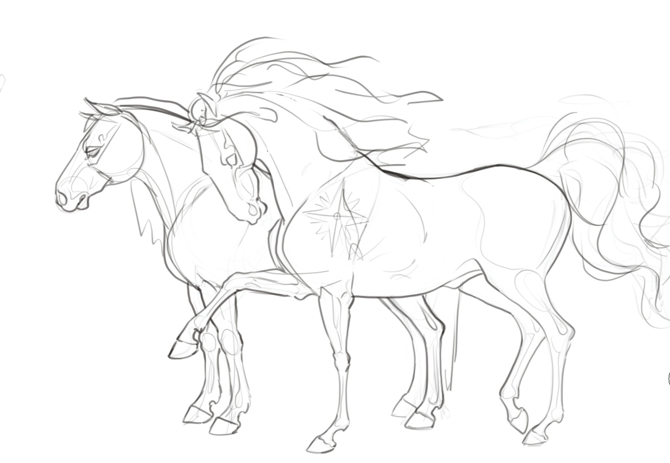 Sketches of majestic horses