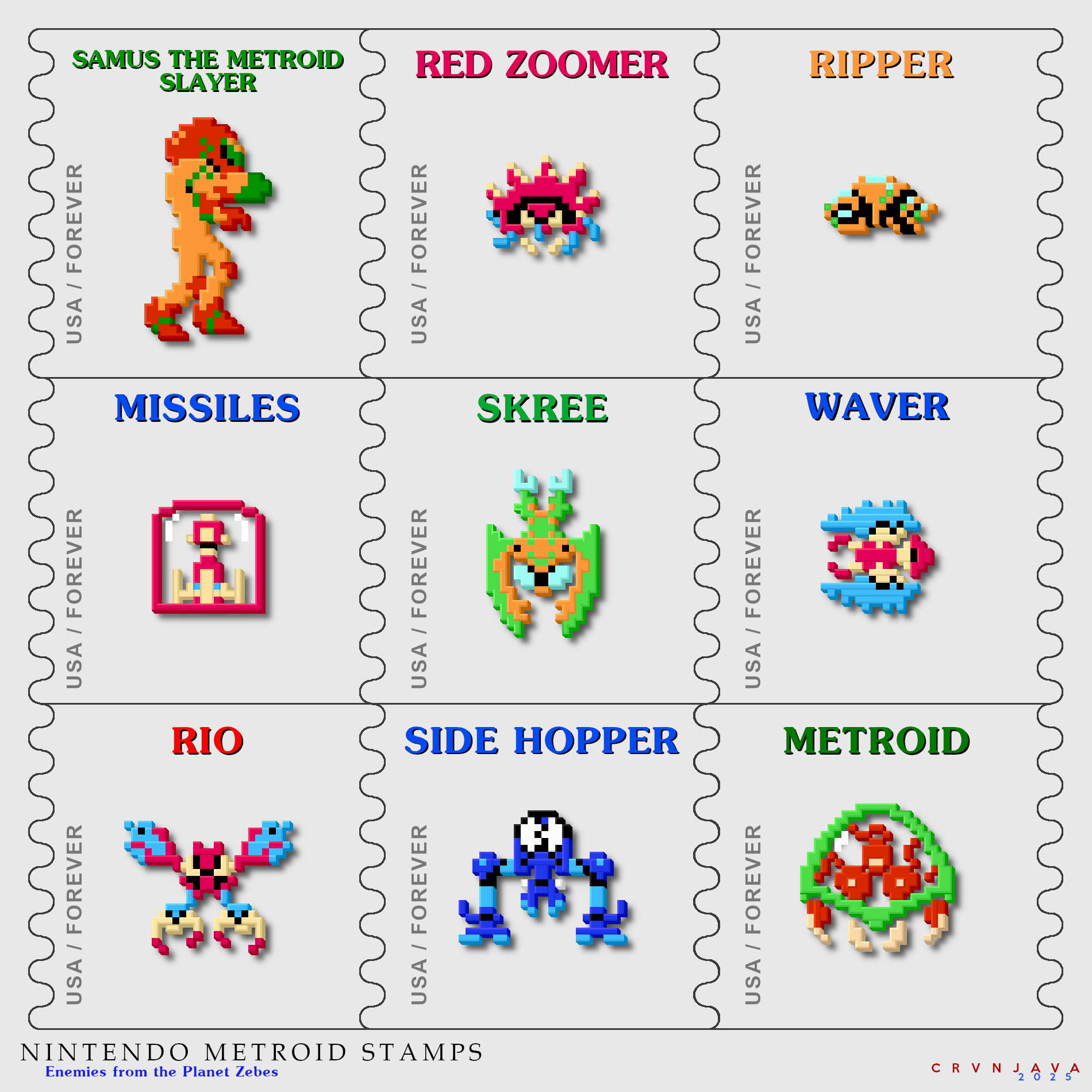 Collectible Nintendo Metroid Stamps: A Must-Have!