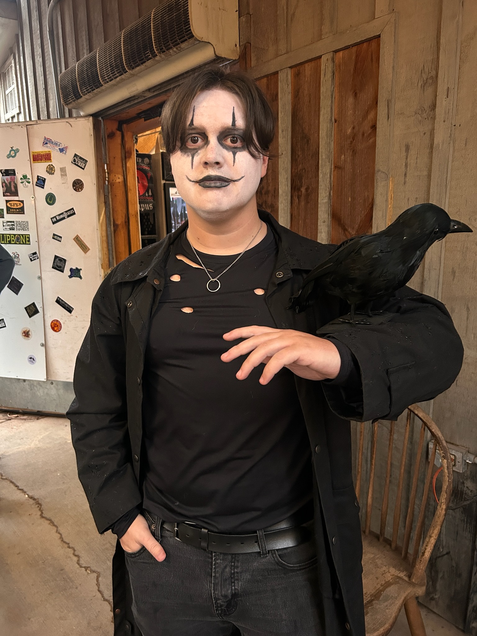 My Partner and I Channeling Our Inner Crows for Halloween: The Crow and the Crowening