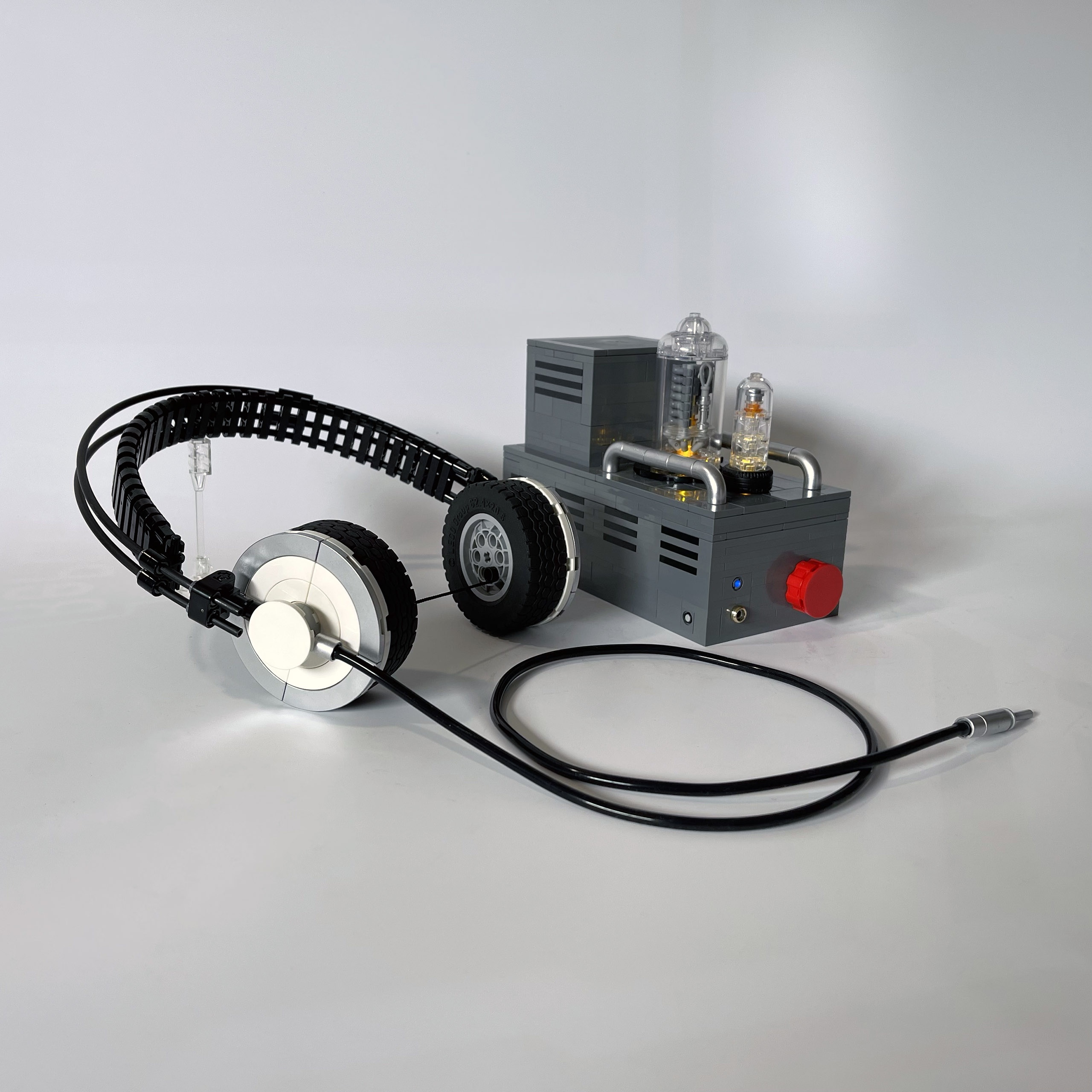 Innovative Lego Headphones Paired with a Vintage Vacuum Tube Amplifier