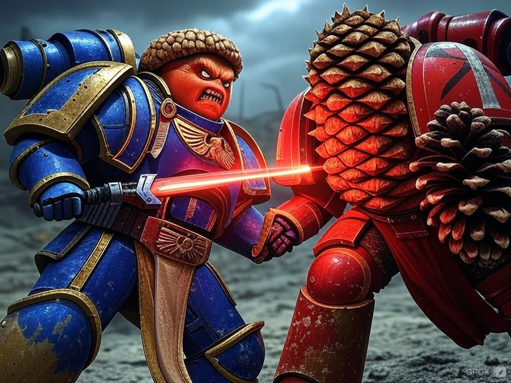 Brothers, let's drive back the heretic Pinecones!