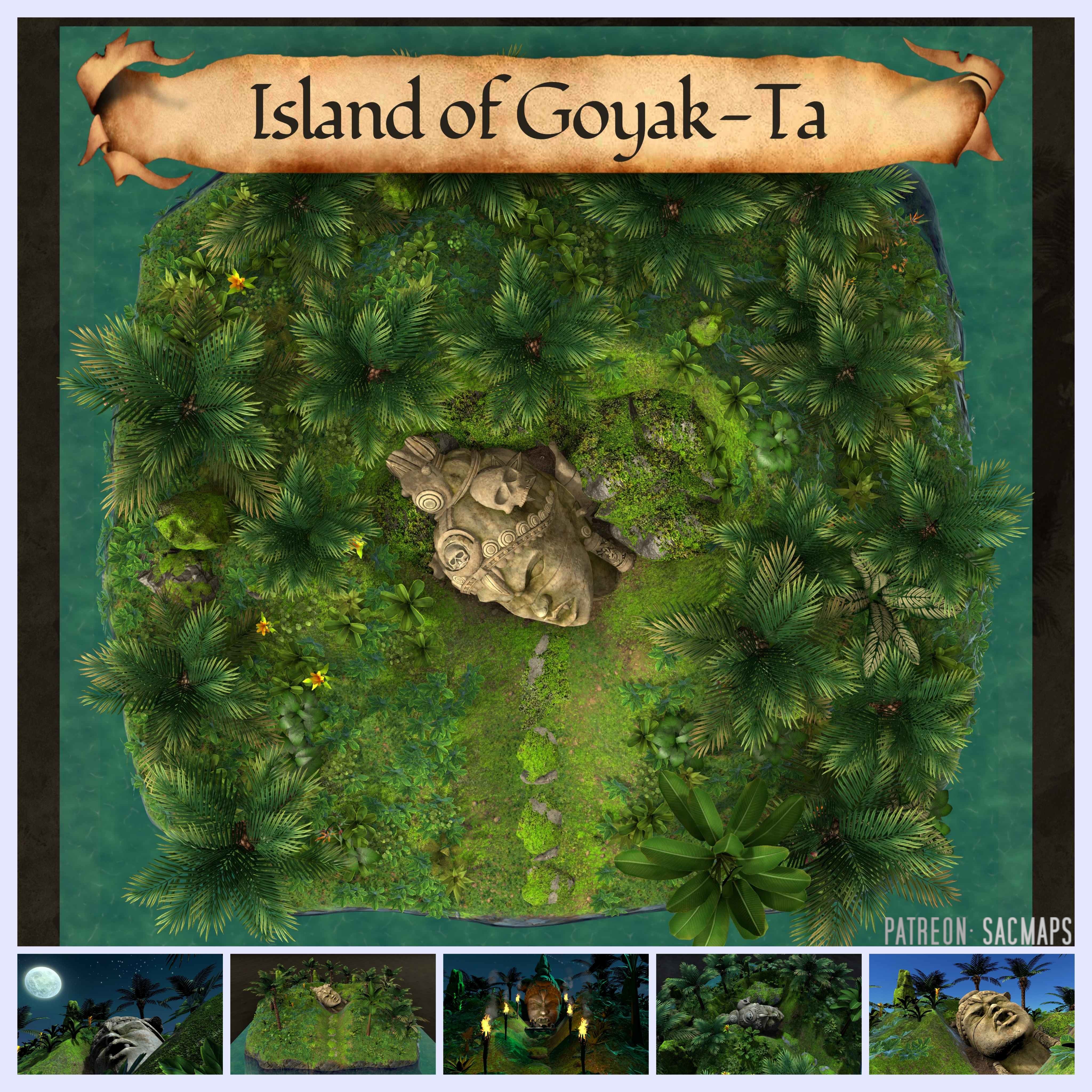 Explore the Island of Goyak-Ta: Free DnD and TTRPG Maps