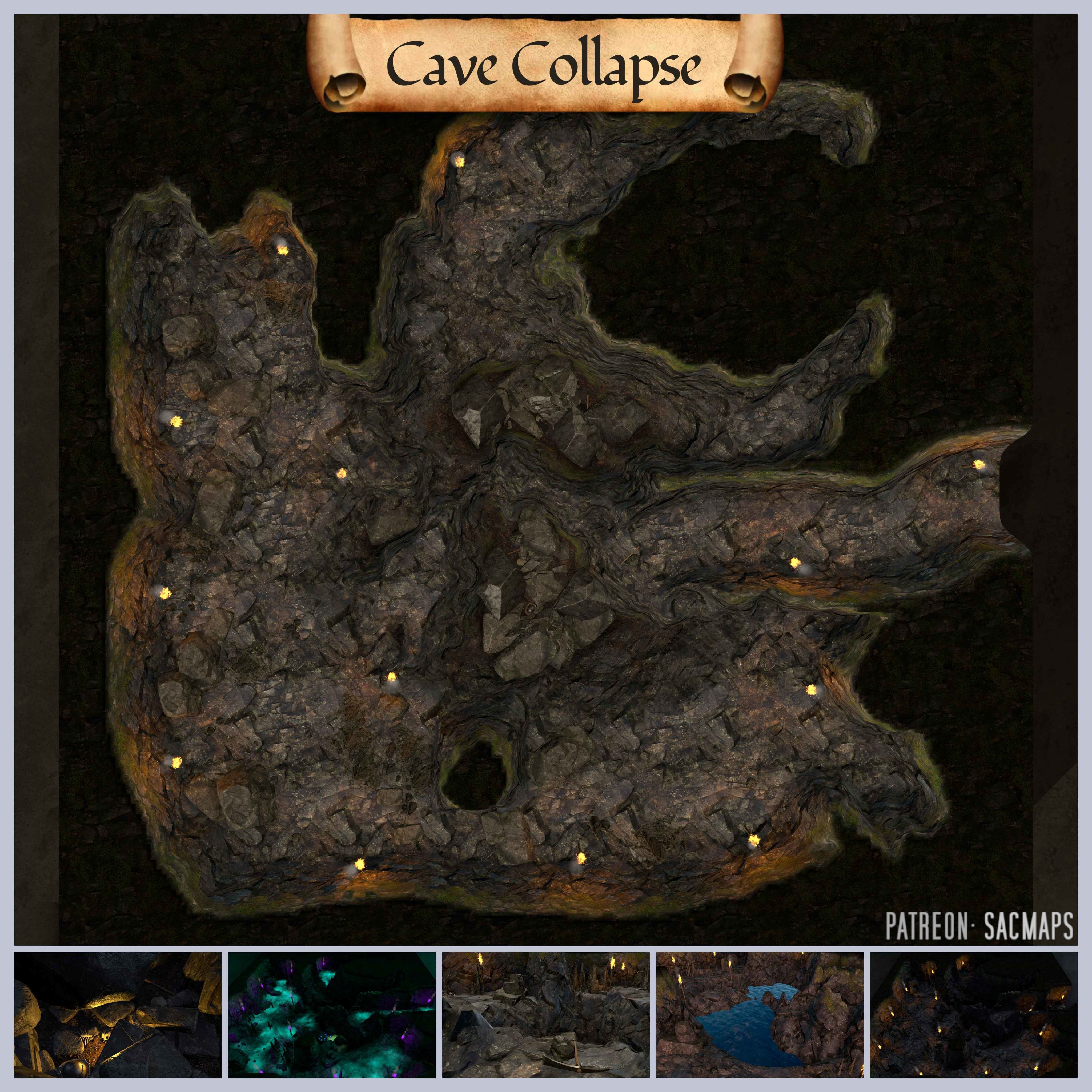 Cave Collapse: Your Ultimate Free DnD and TTRPG Map Collection