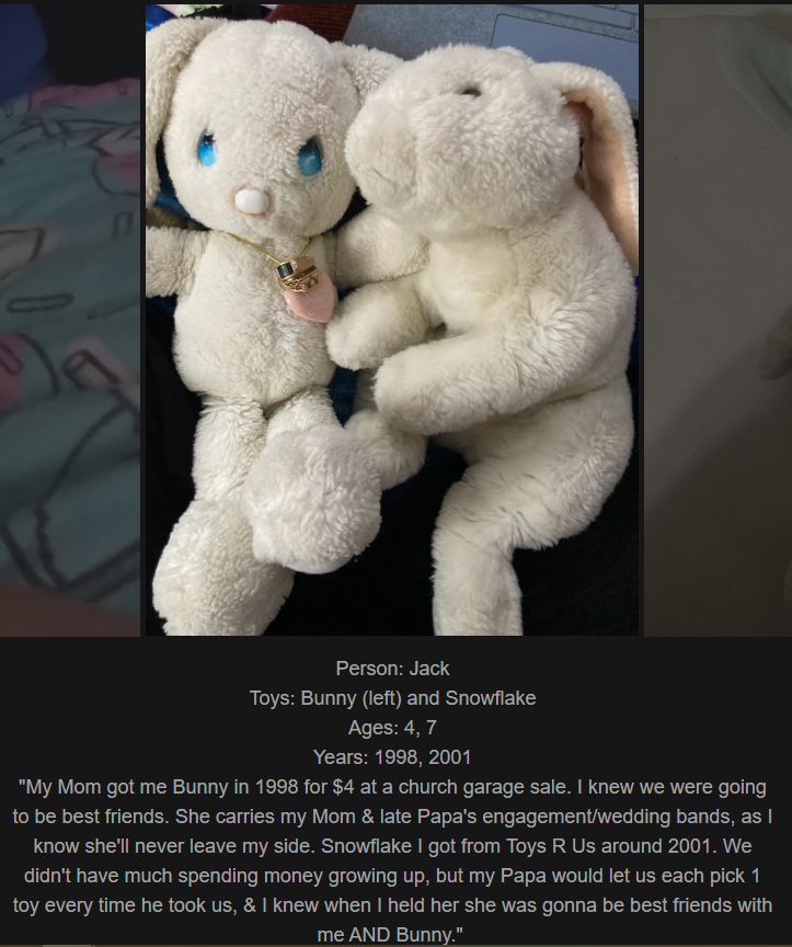 Day 812: Join Me on My Nostalgic Journey at www.saidtheskinhorse.com with Bunny and Snowflake!