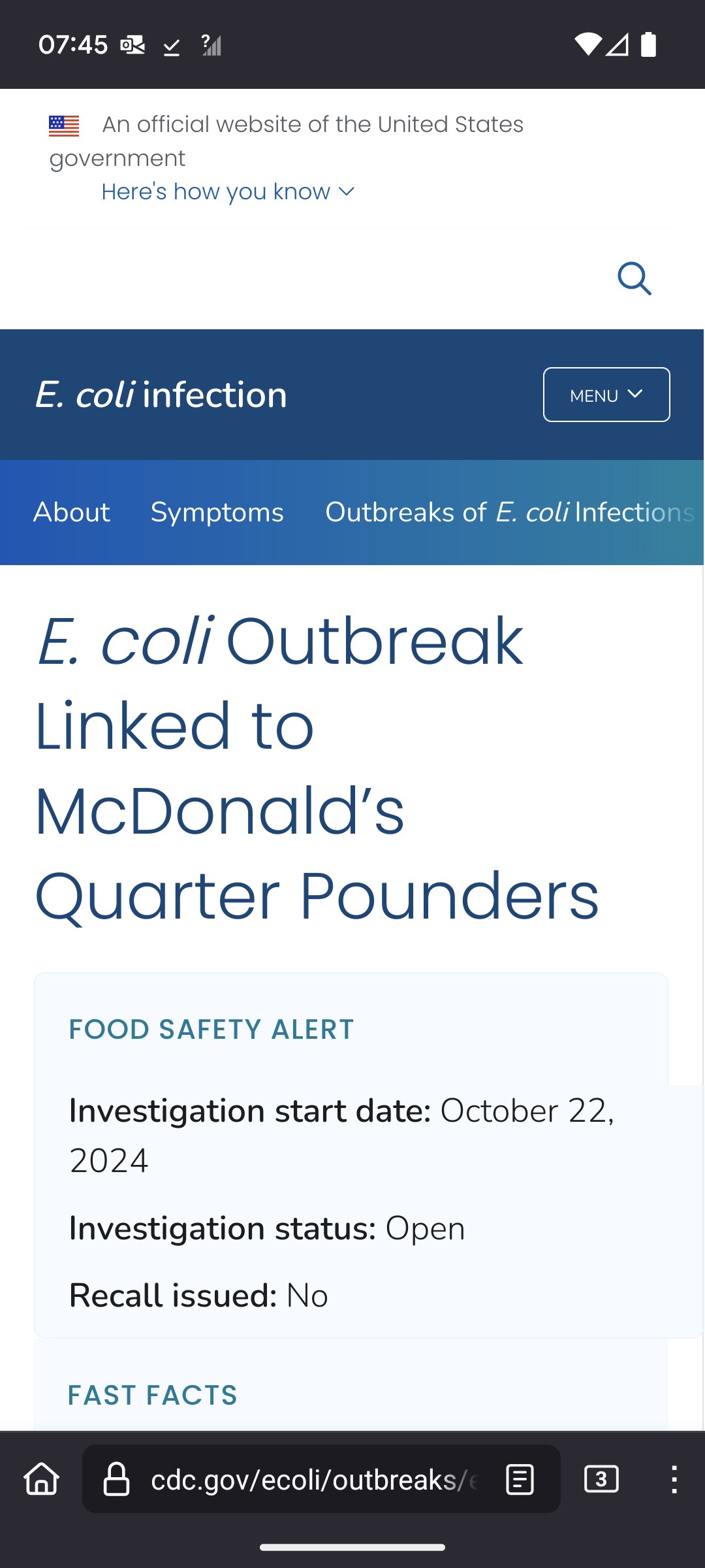 The McDonald's E-Coli Outbreak: A Cause for Concern