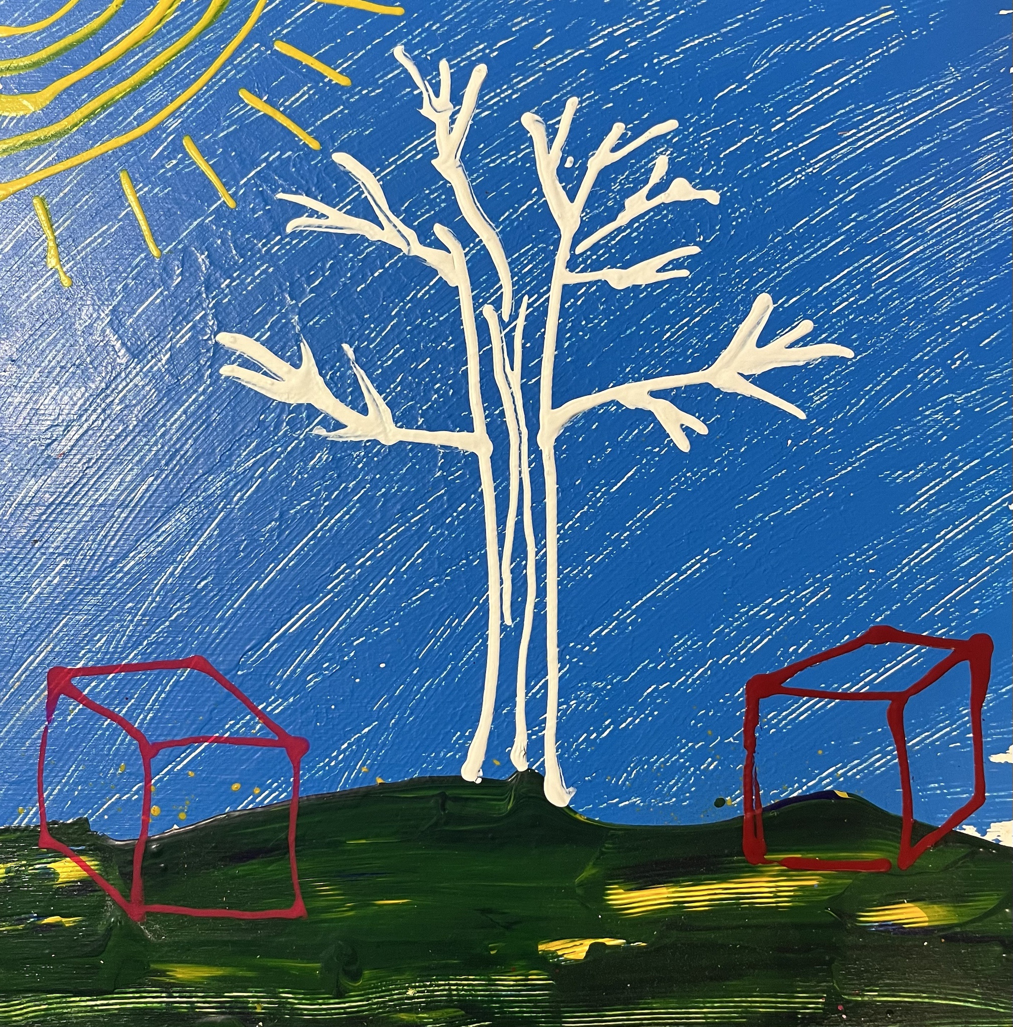 A fascinating combination of a tree and cubes.