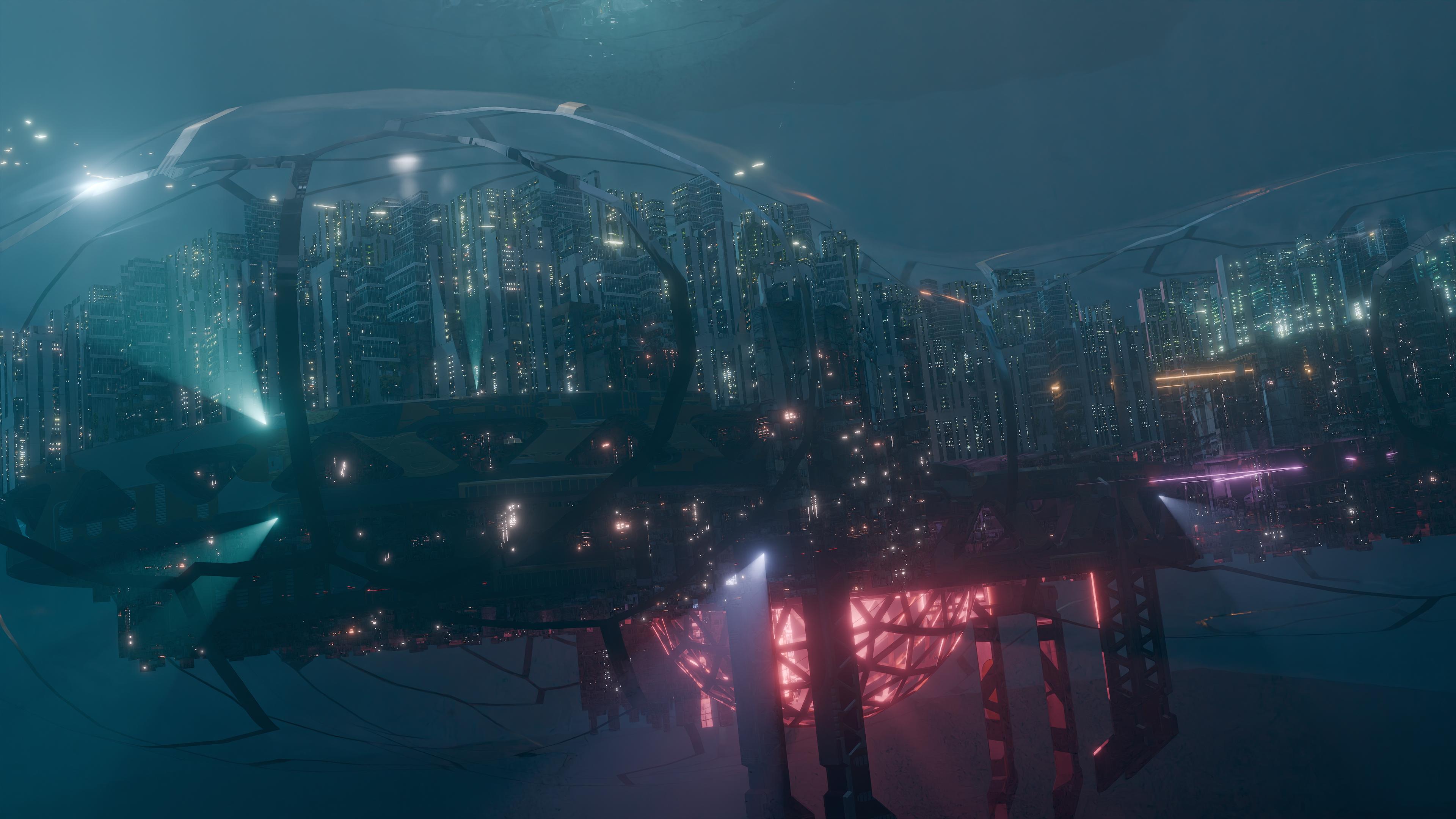 Creating an underwater city for my Christmas art project