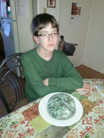 My son specifically asked for 'cold hard cash' for his birthday