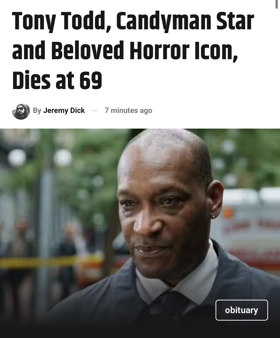 Remembering Tony Todd: A Tribute to His Legacy