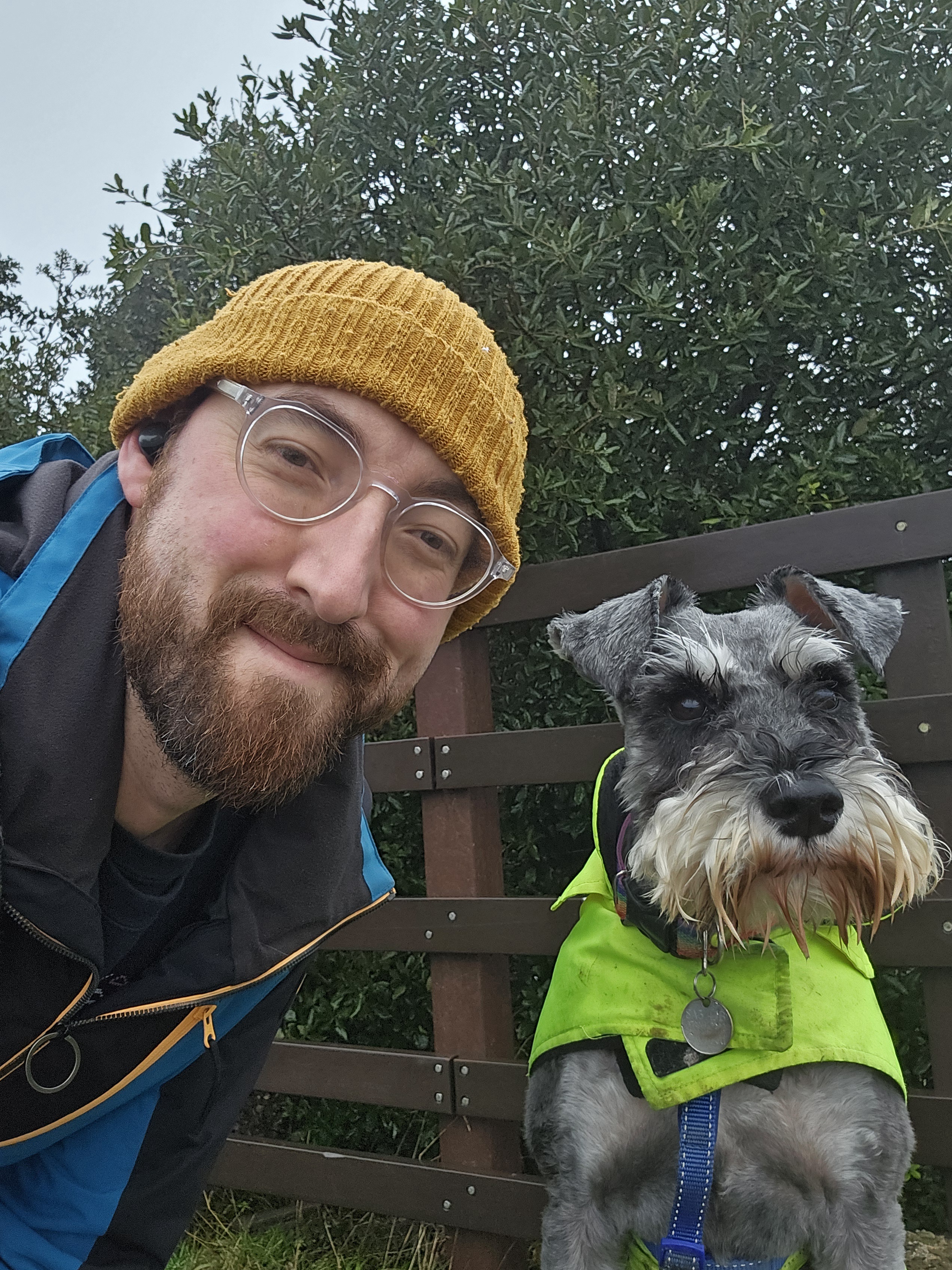 Merry Christmas from me and my pup, still soaking wet like last year!