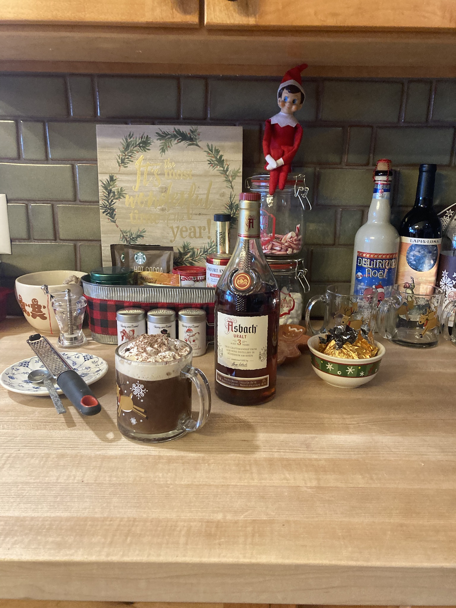The Holiday Drink Station is Ready - Wishing You a Merry Christmas!