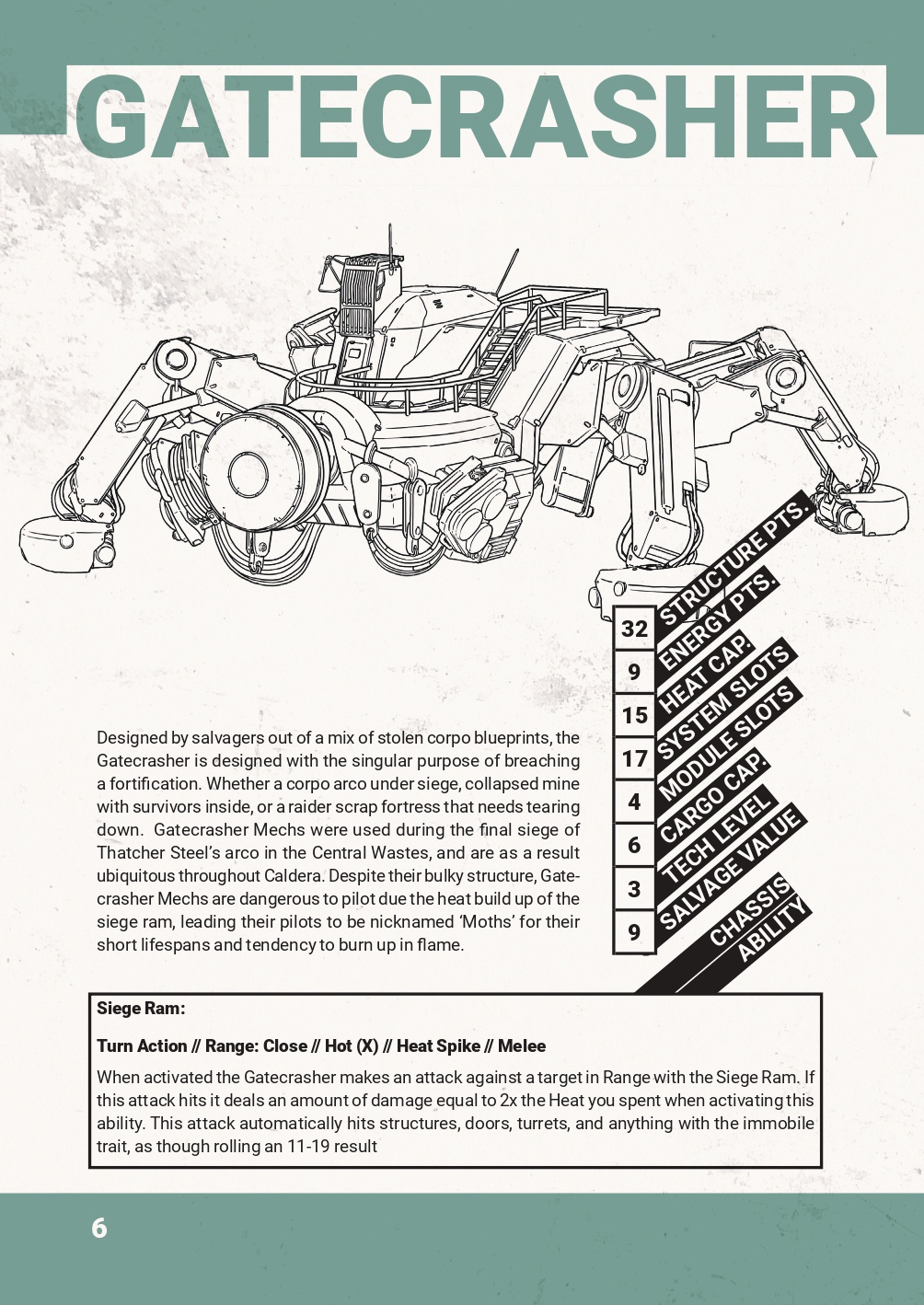 Incredible Salvage Union Gatecrasher Mech art by Alex Connolly!