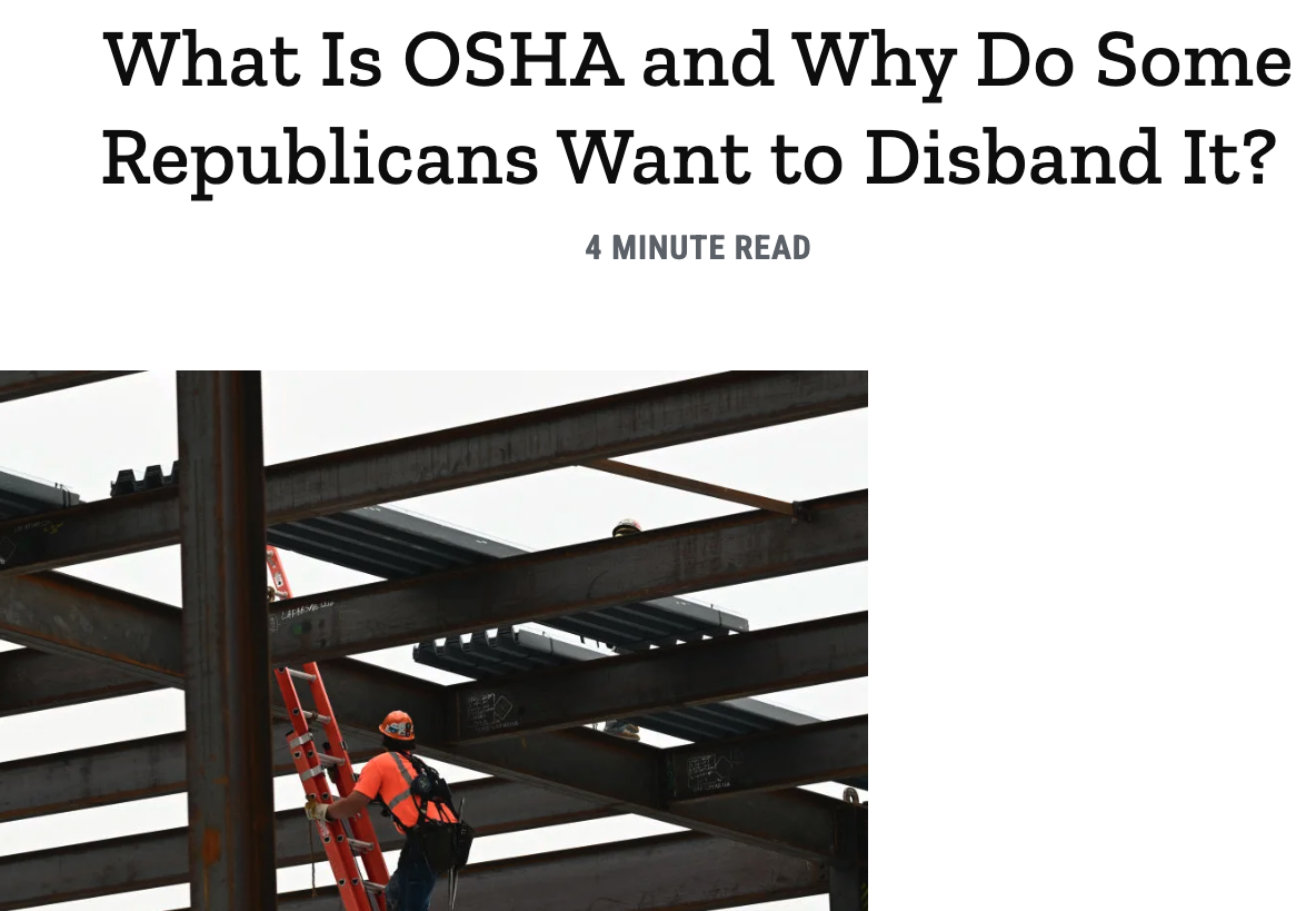 OSHA Could Be the Next Target on the Chopping Block