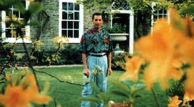 The final photograph of Freddie Mercury, captured by his partner Jim Hutton at their home in London.